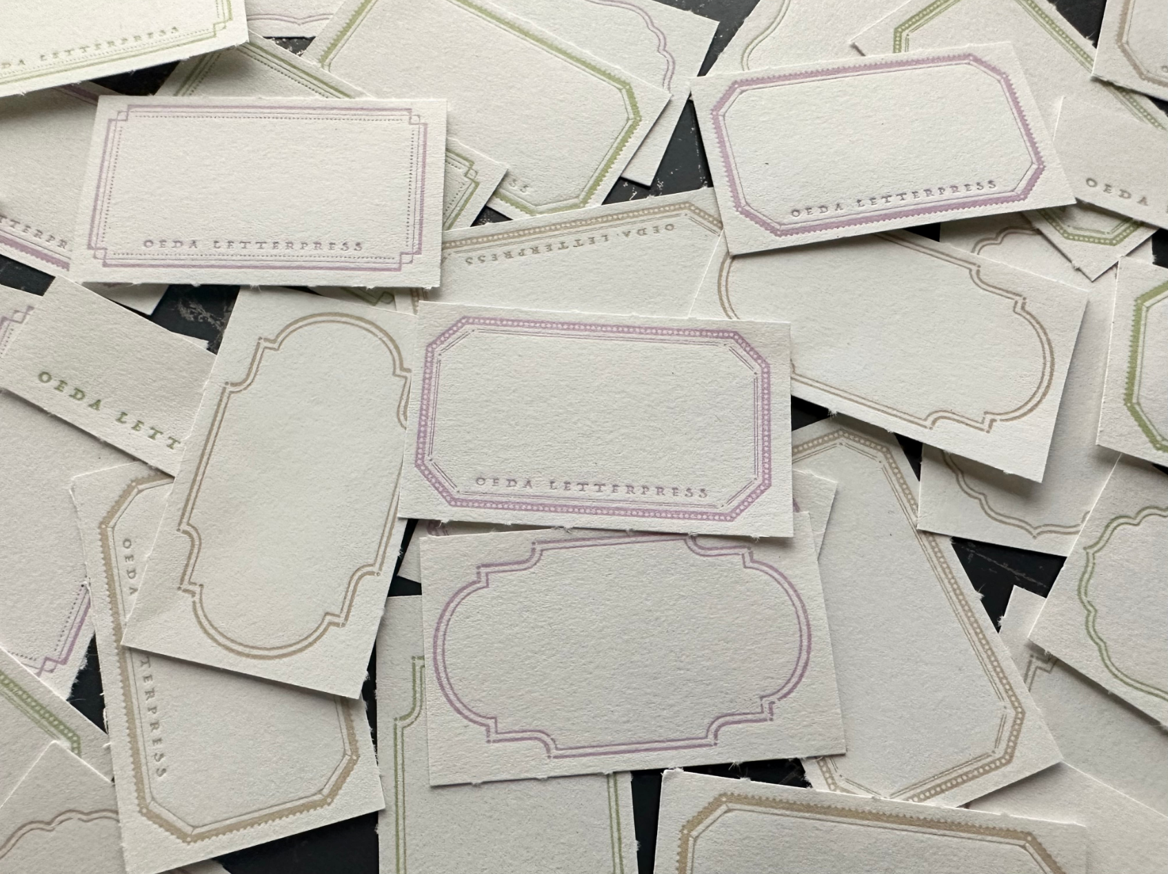 【活版印刷】Limited Edition 5frame label book 【 Purple&beige / Light green&beige 】