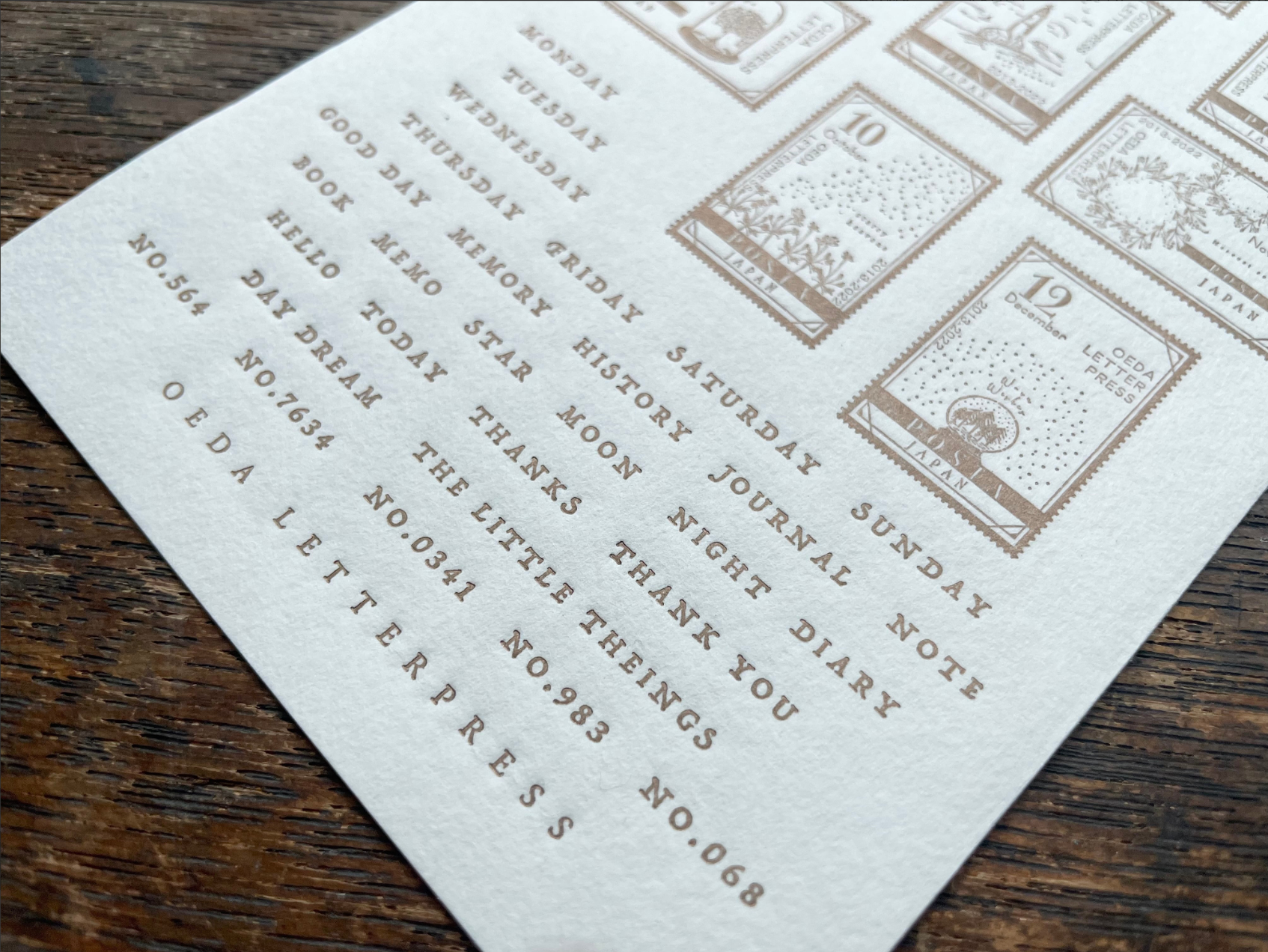 LETTERPRESS sticker sheet【STAMP/Bronze・Darkblue】