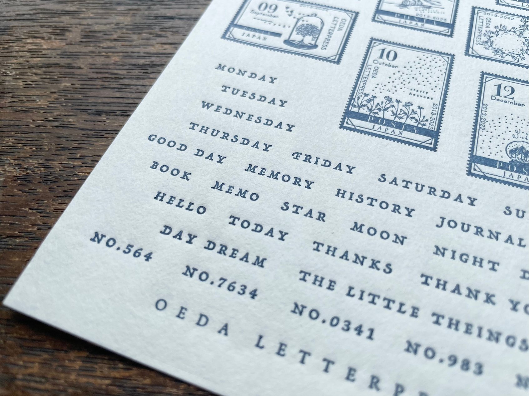 LETTERPRESS sticker sheet【STAMP/Bronze・Darkblue】