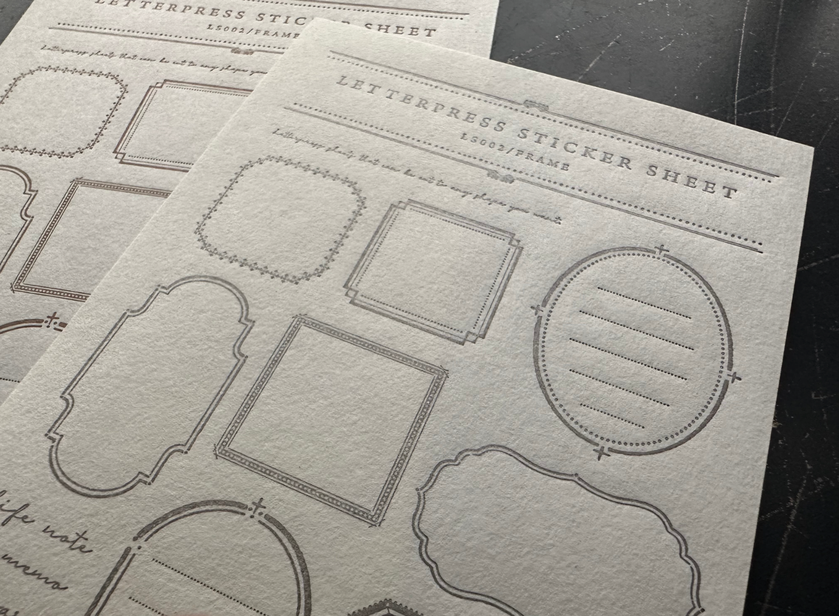 LETTERPRESS sticker sheet【FRAME / Bronze・Greige】