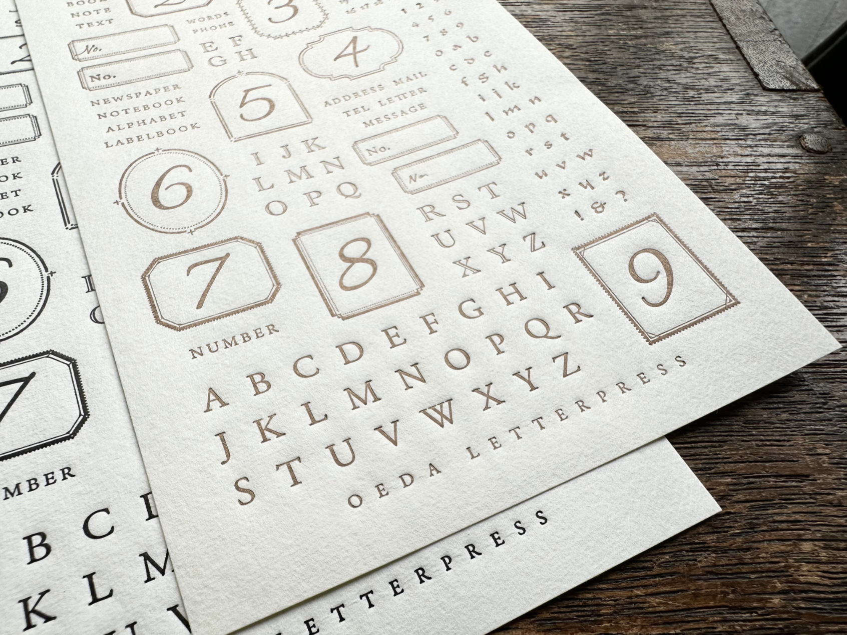 LETTERPRESS sticker sheet【LETTER / Bronze・Black】