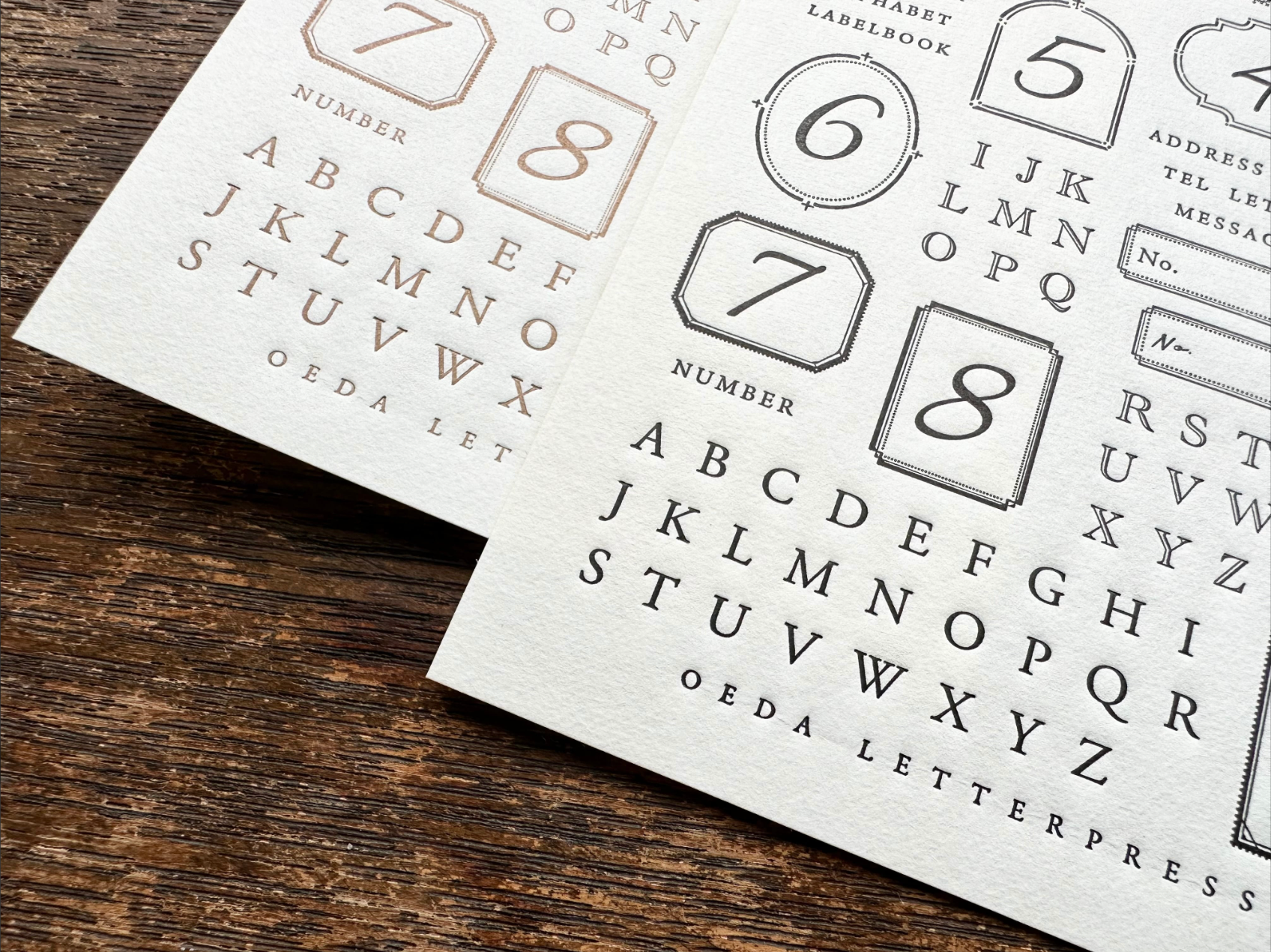 LETTERPRESS sticker sheet【LETTER / Bronze・Black】