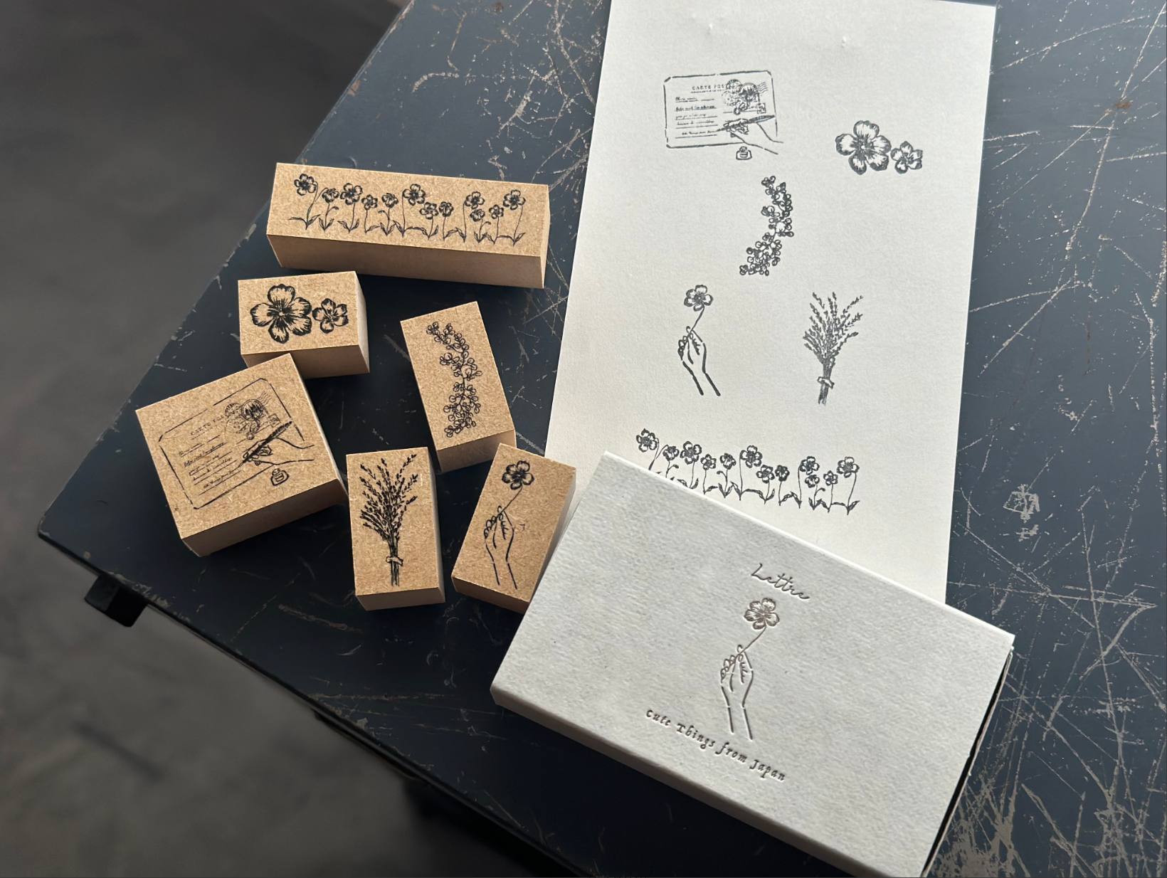 "Cute Things from Japan コラボ" stamp box【 楽譜Partition musicale / 手紙letter】