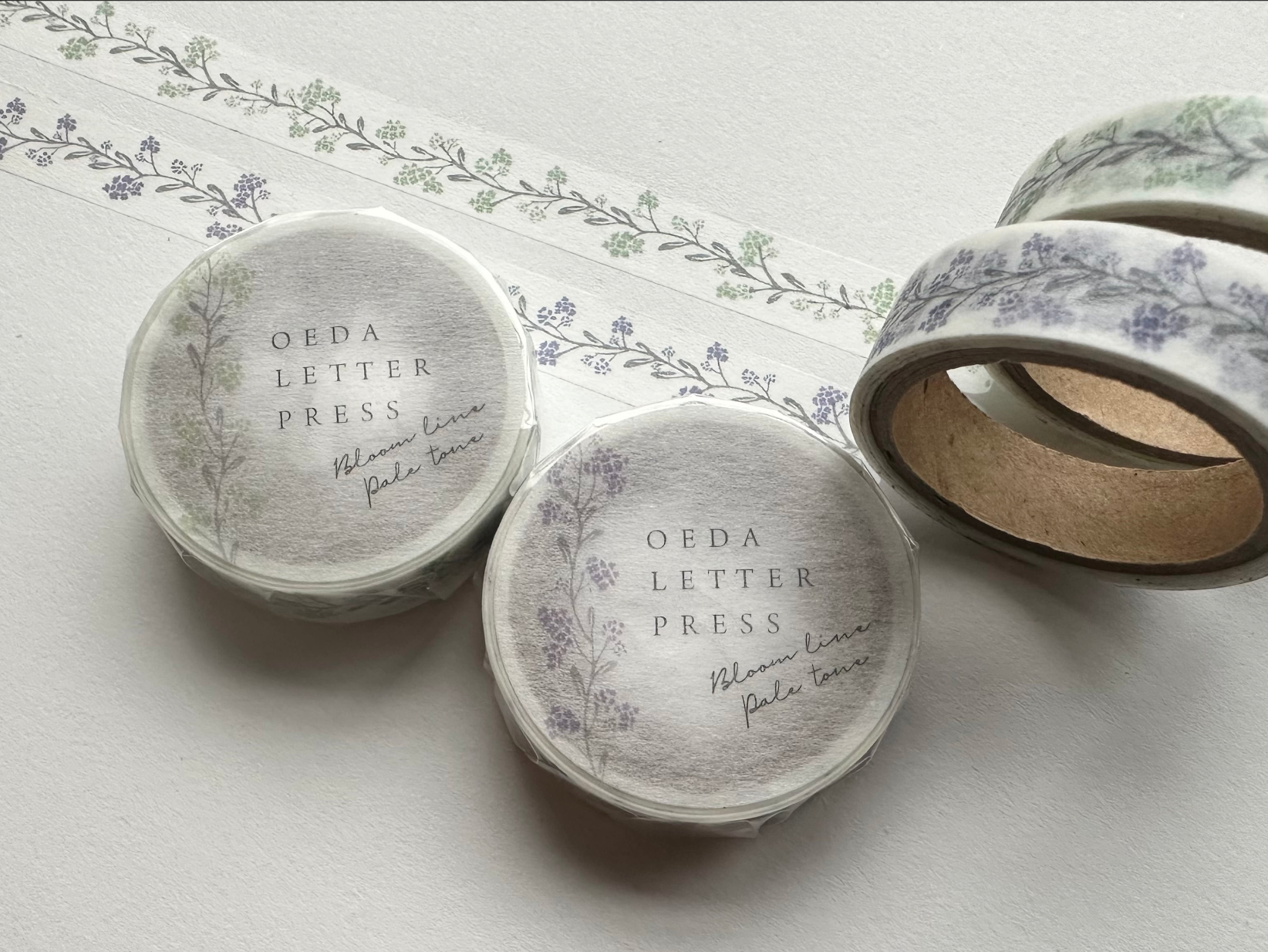Masking tape【Bloom line Pale color/purple・light green】