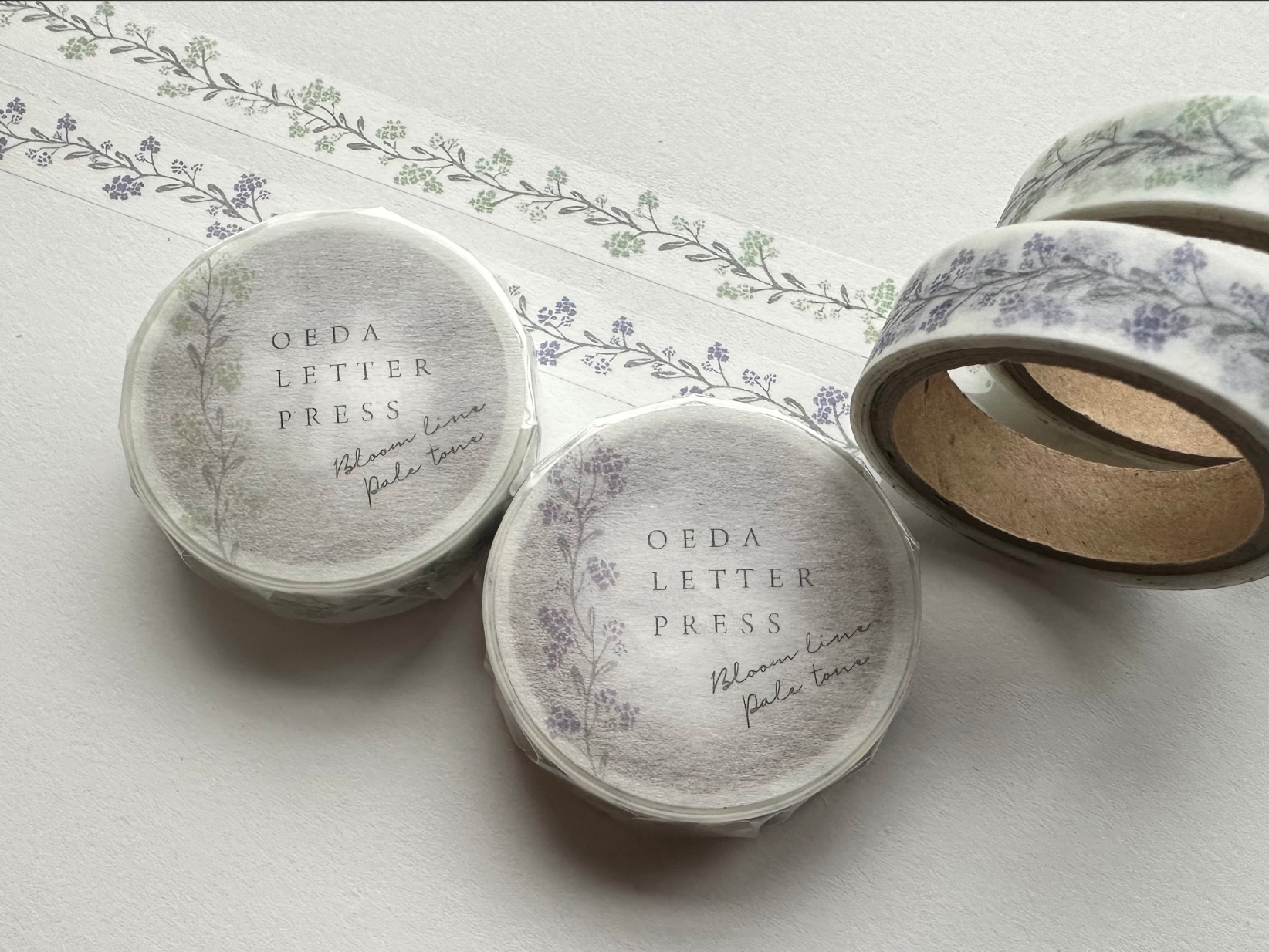 Masking tape【 Bloom line Pale color/purple・light green】