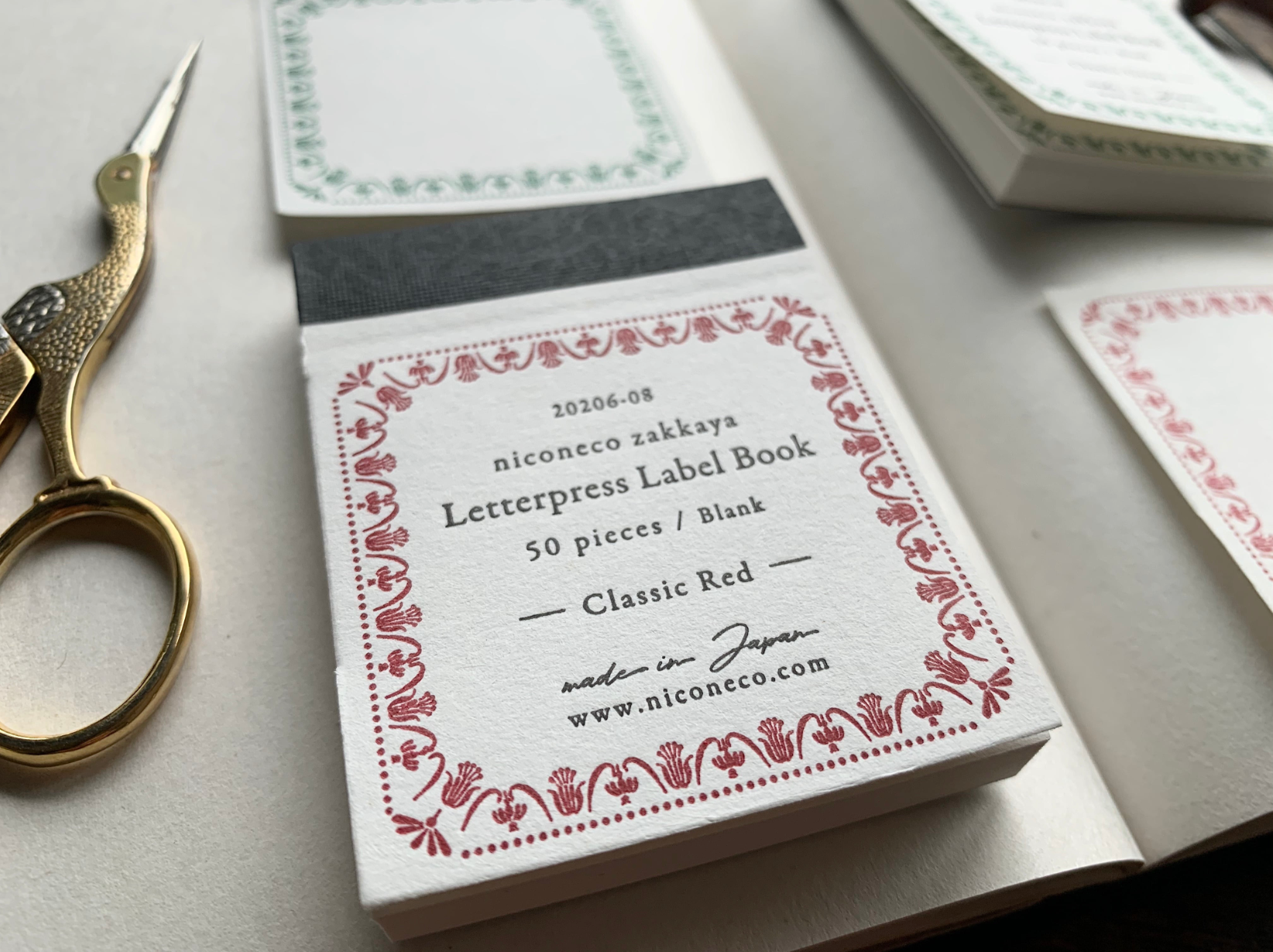 【活版印刷】Label book Vol.2(Classic Red)niconecoコラボ