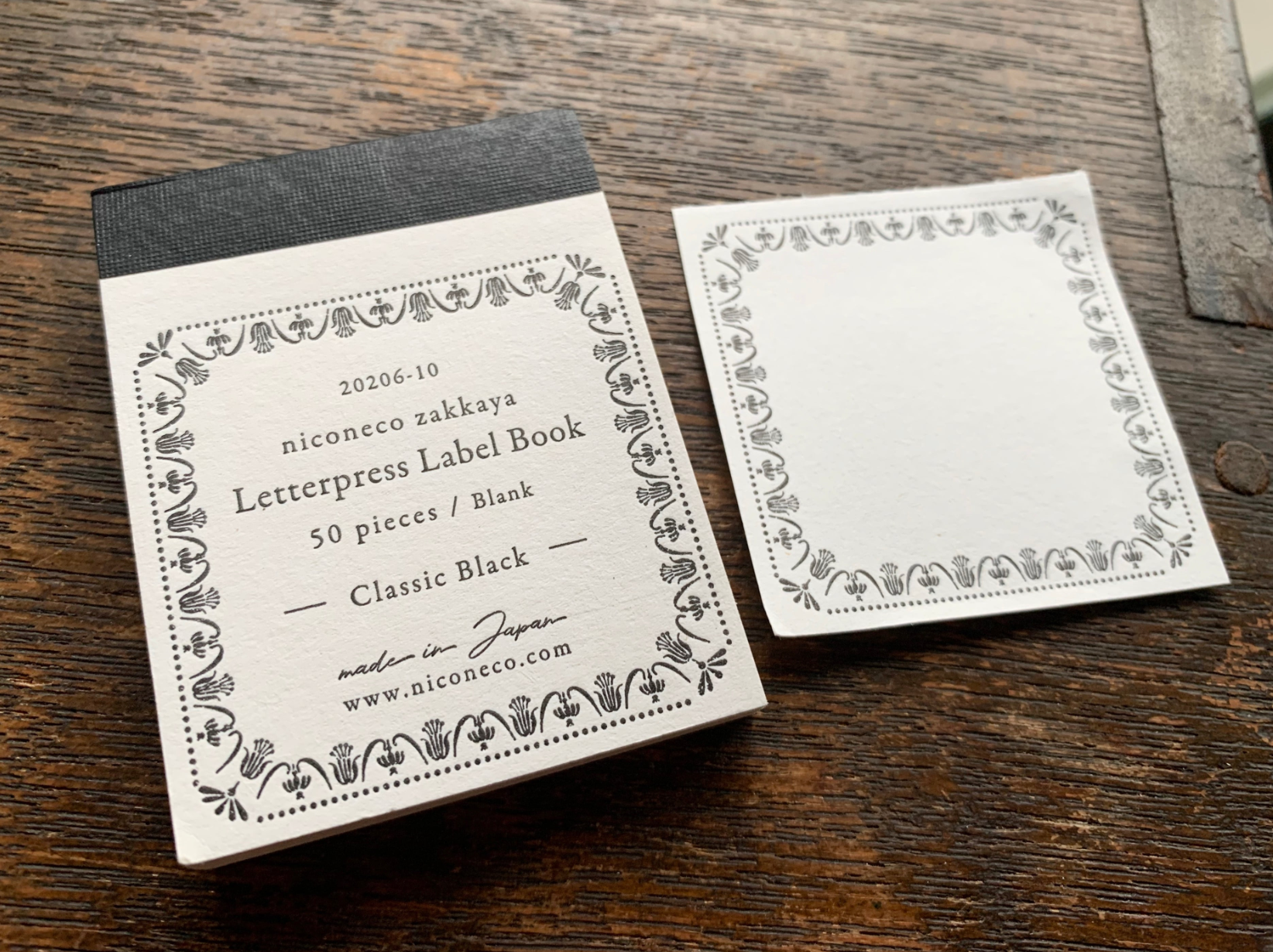 【活版印刷】Label book Vol.2(Classic Black)niconecoコラボ