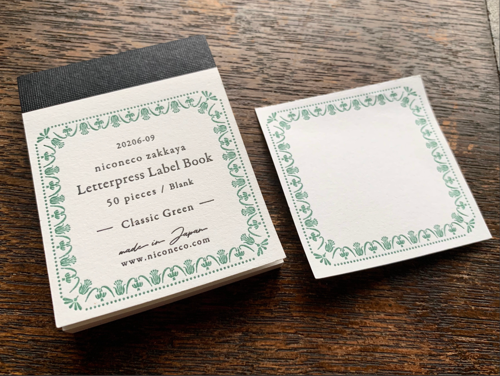 【活版印刷】Label book Vol.2（Classic green）niconecoコラボ