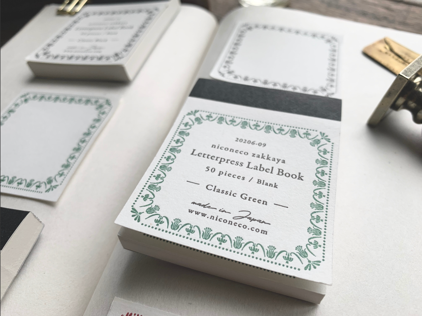 【活版印刷】Label book Vol.2(Classic green)niconecoコラボ
