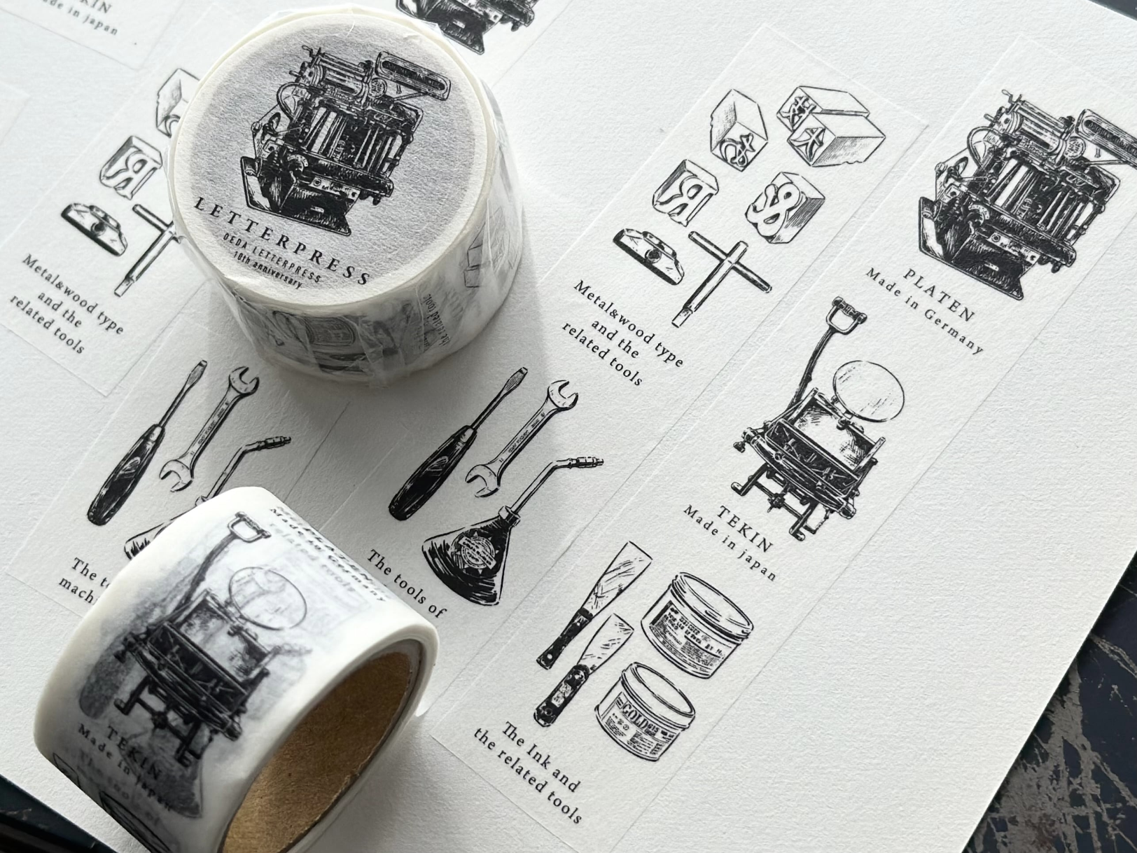 10th ANNIVERSARY Masking tape【 LETTERPRESS 】