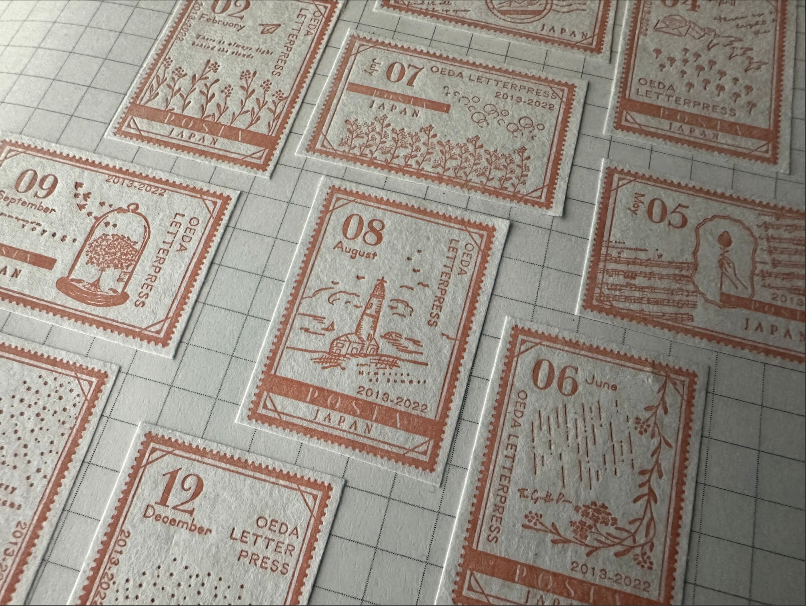 限定色LETTERPRESS sticker sheet【STAMP / Botanical pink】