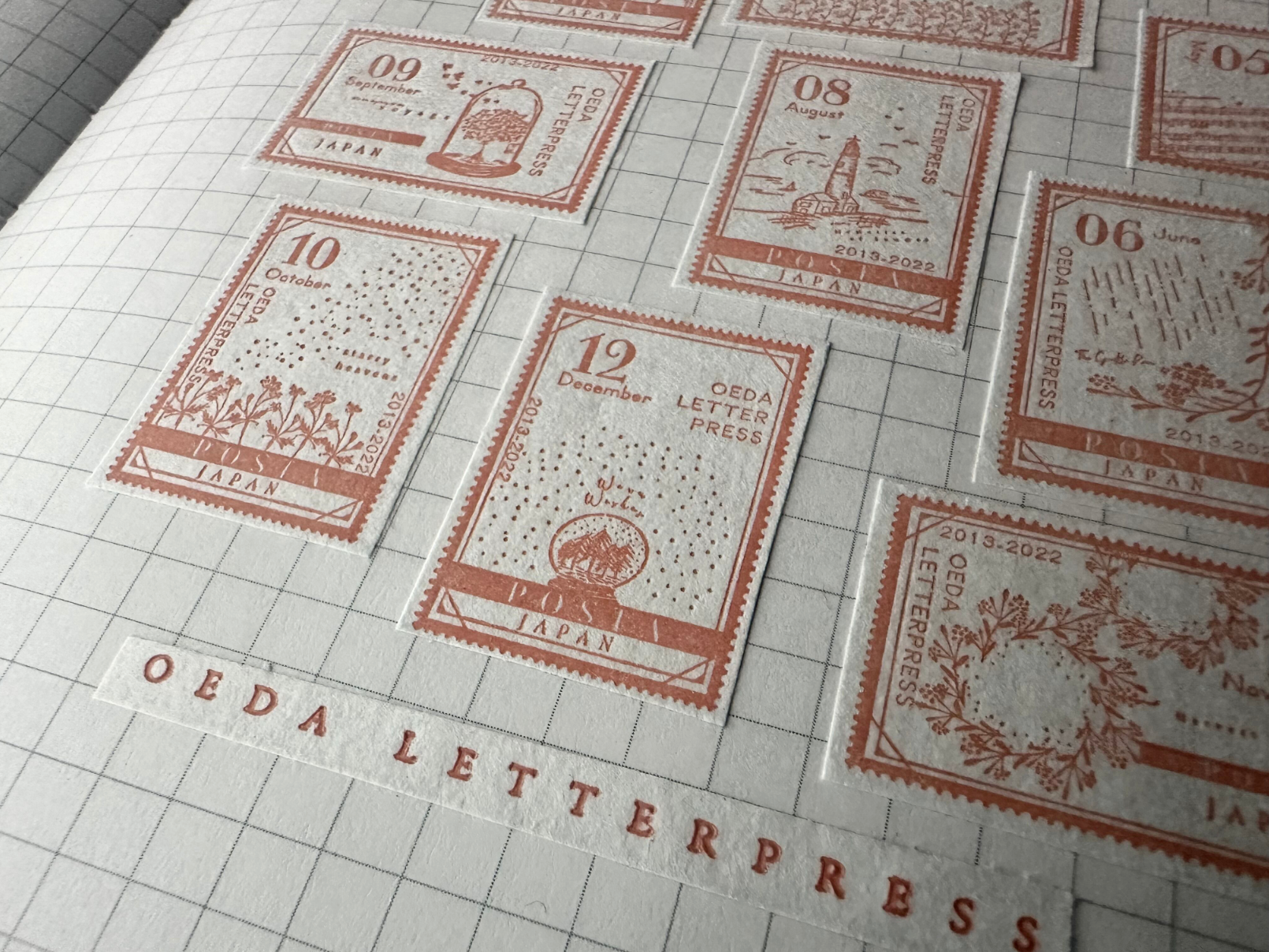 限定色LETTERPRESS sticker sheet【STAMP / Botanical pink】