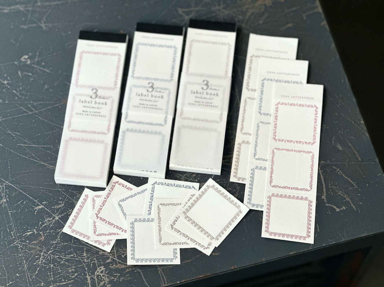 3pattern labelbook mini 【Red/Darkblue/Bronze】