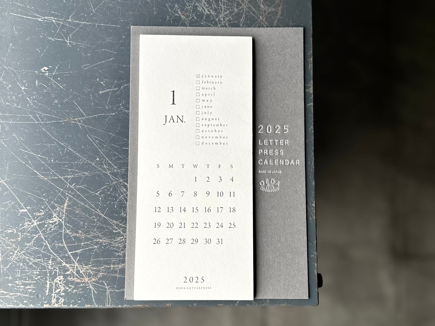 LETTERPRESS CALENDAR 2025