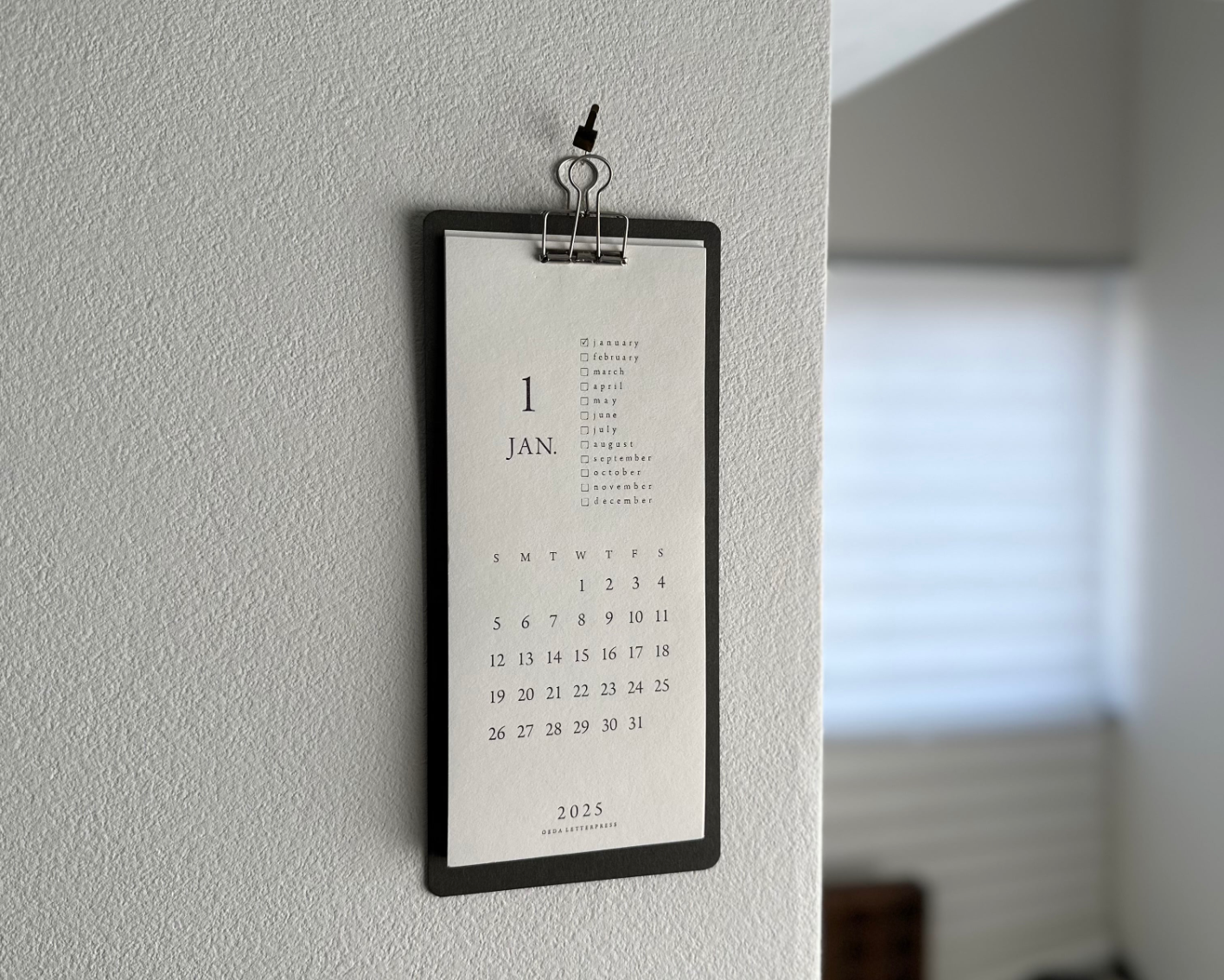 LETTERPRESS CALENDAR 2025