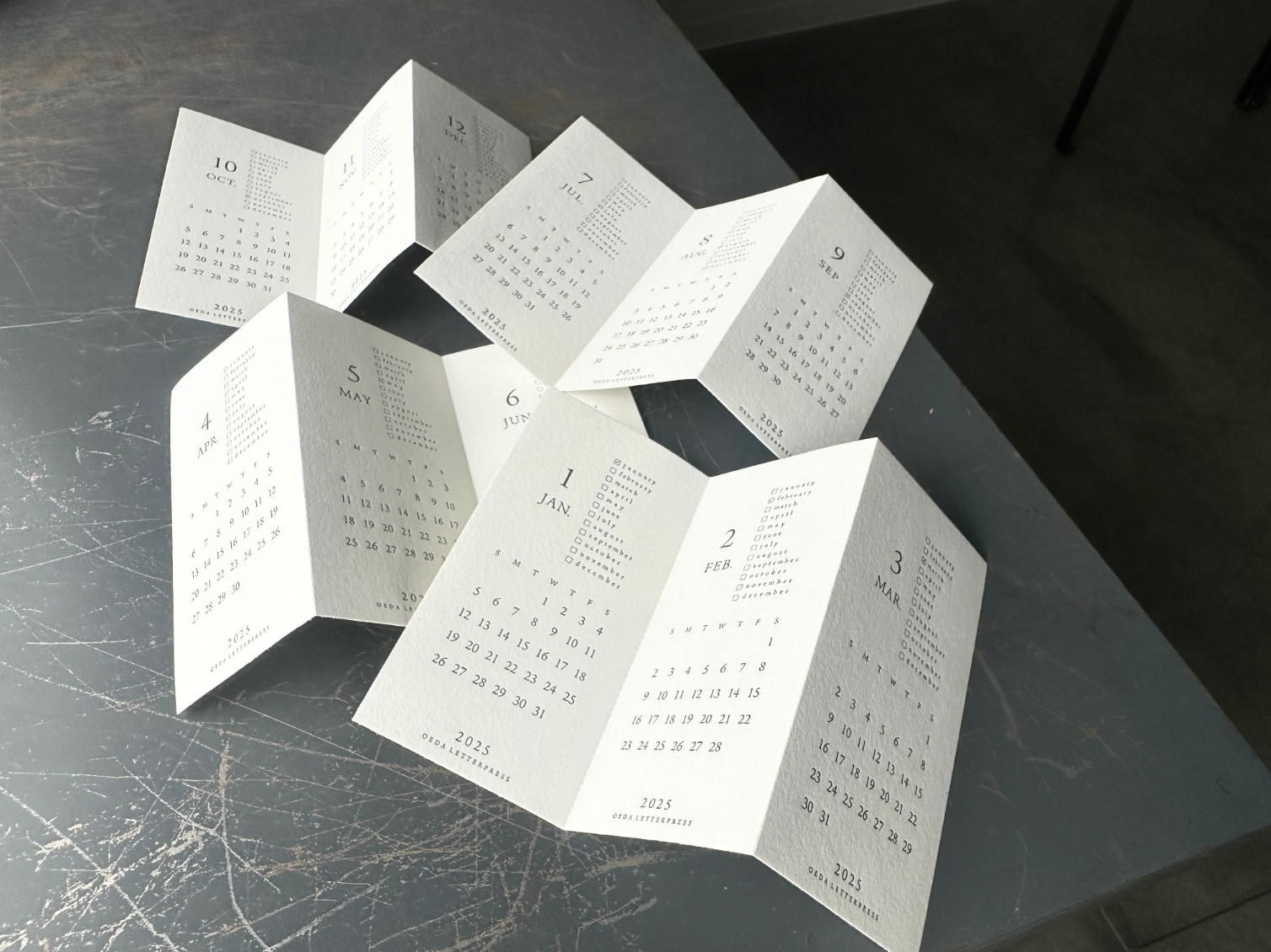 【30%OFF】MINI LETTERPRESS CALENDAR 2025
