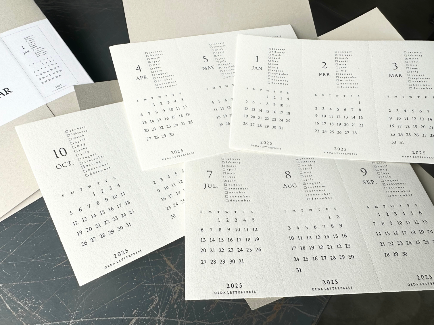 【30%OFF】MINI LETTERPRESS CALENDAR 2025