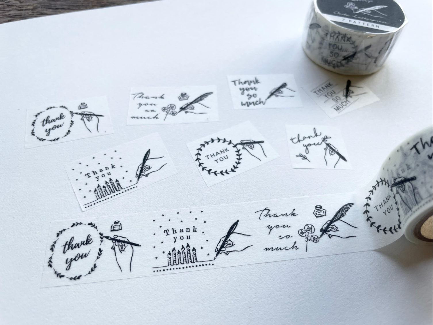 Masking tape【Handwritten 7pattern thank you】