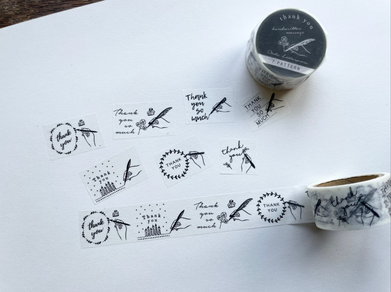 Masking tape【Handwritten 7pattern thank you】