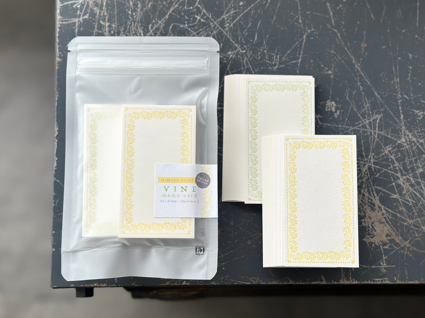 "NEW" 【限定販売】Memo card “VINE”限定色 ミモザカラー