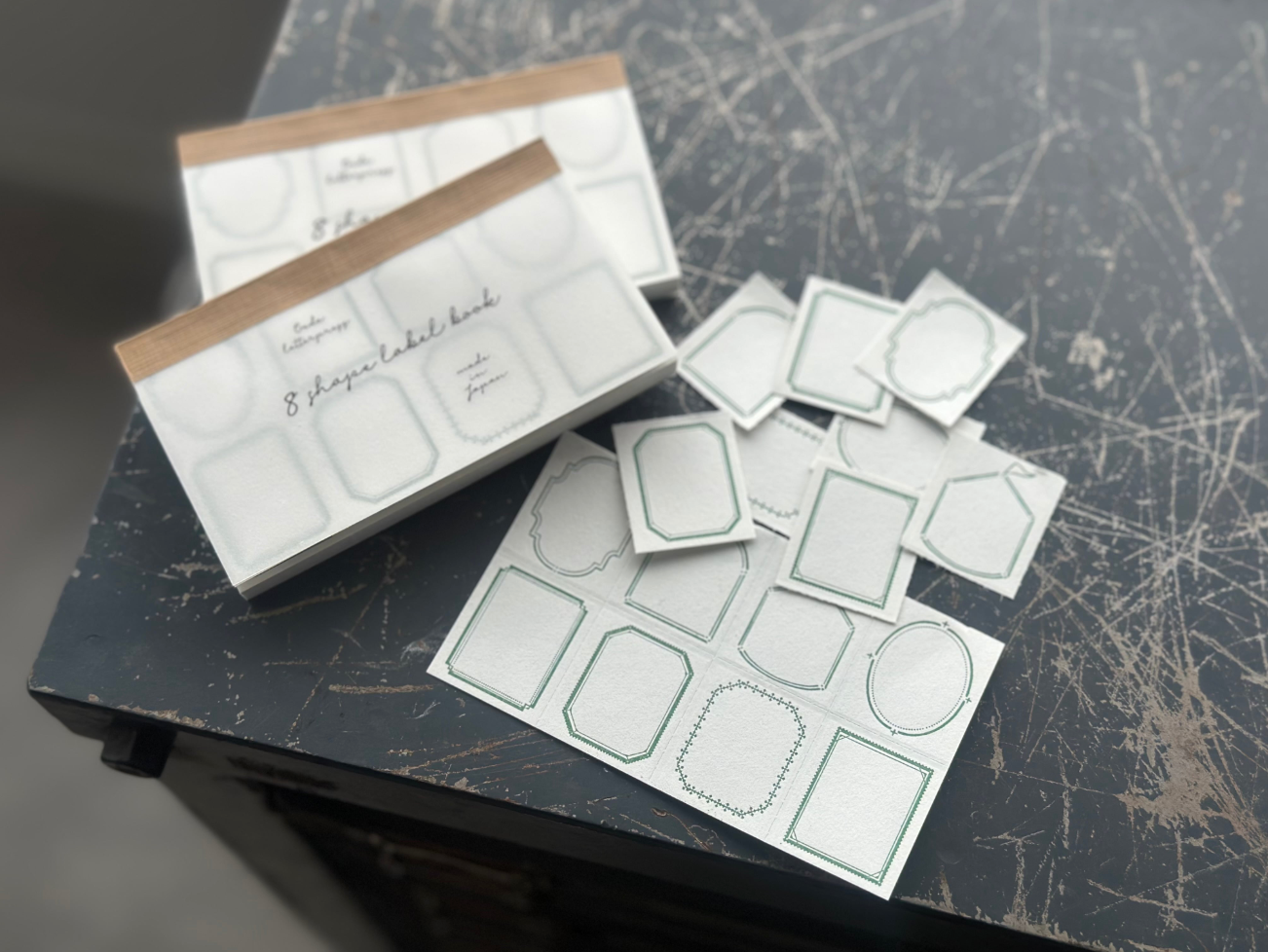 "NEW" 8shape label book【Frame/Green】