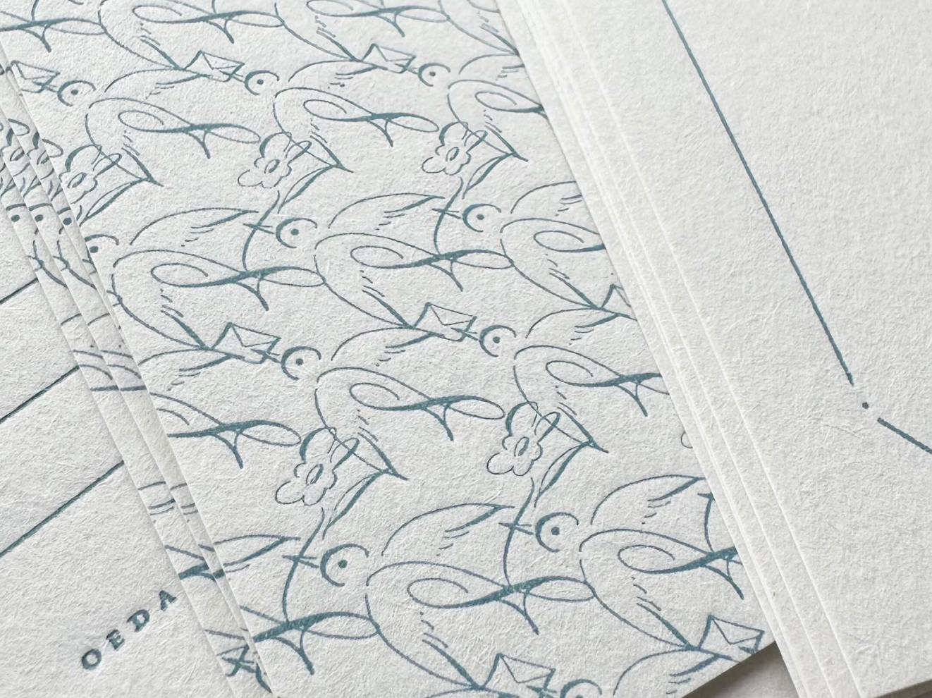 ”NEW" 6 BIRDS DESIGN CARD BOX【Pale blue / Bronze】