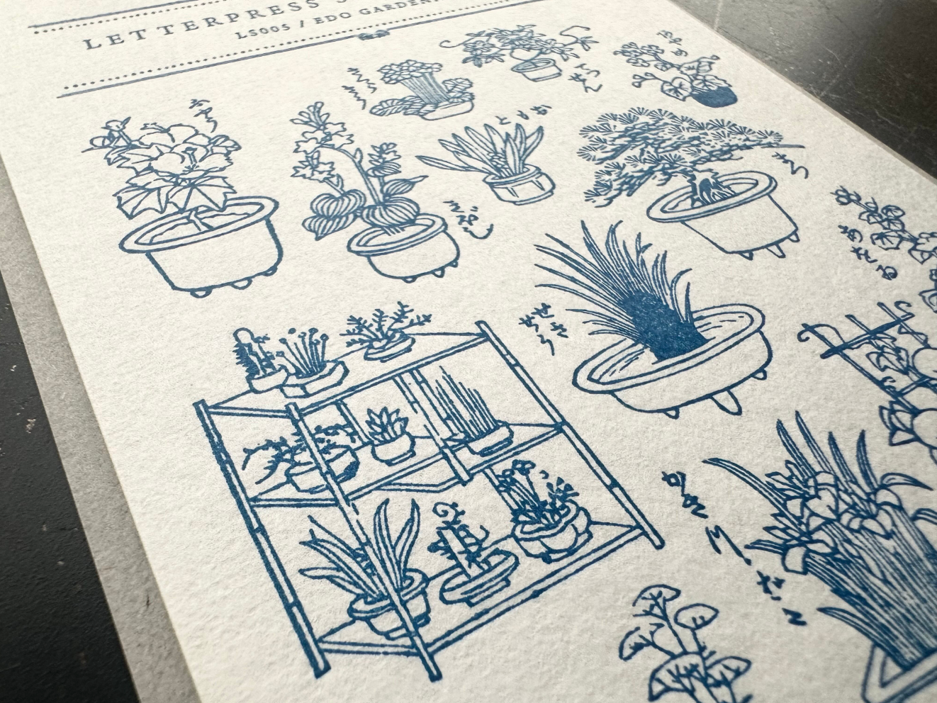 ”NEW"【限定色】"WACCA JAPAN コラボ" LETTERPRESS sticker sheet【EDO GARDENING/紺碧色】