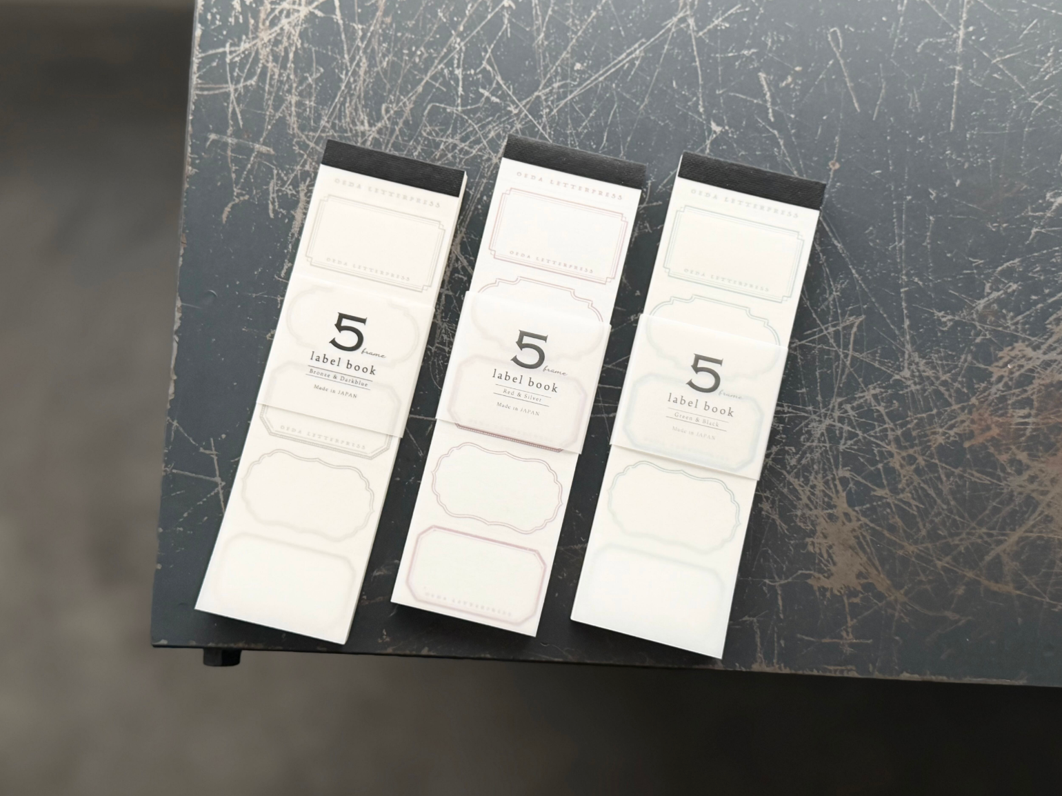 5frame label book 【Bronze&Dark blue / Red&Silver / Green&Black 】