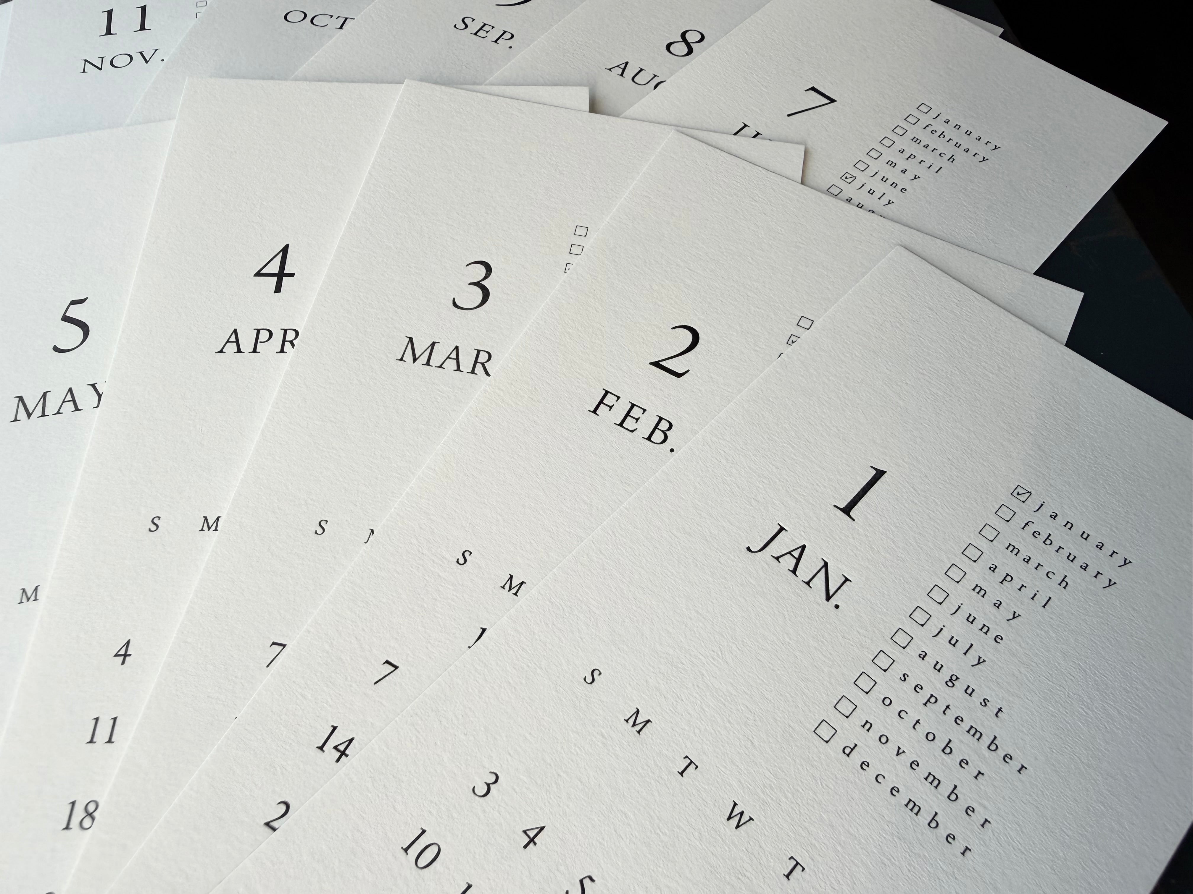 LETTERPRESS CALENDAR 2027