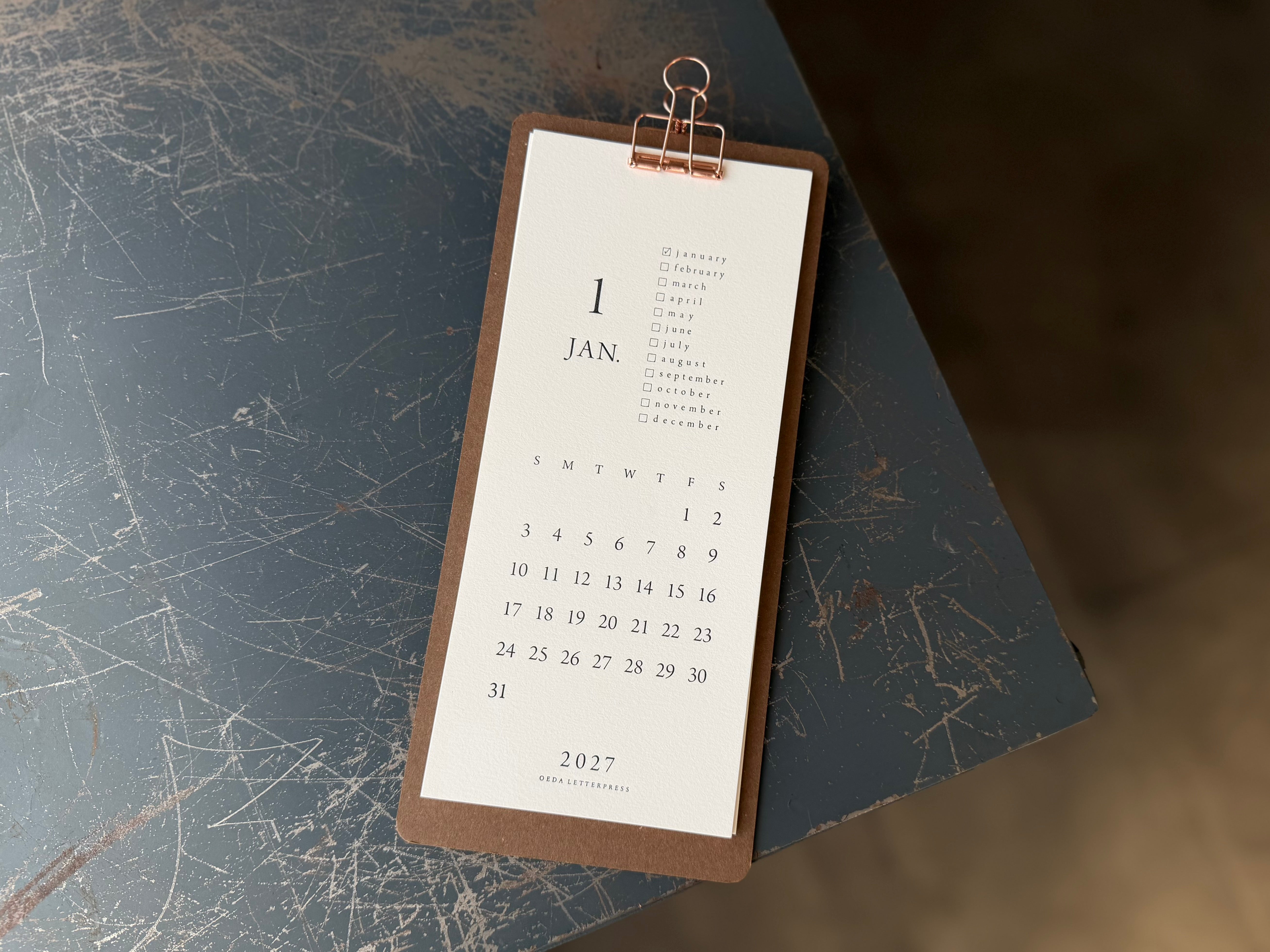 LETTERPRESS CALENDAR 2027