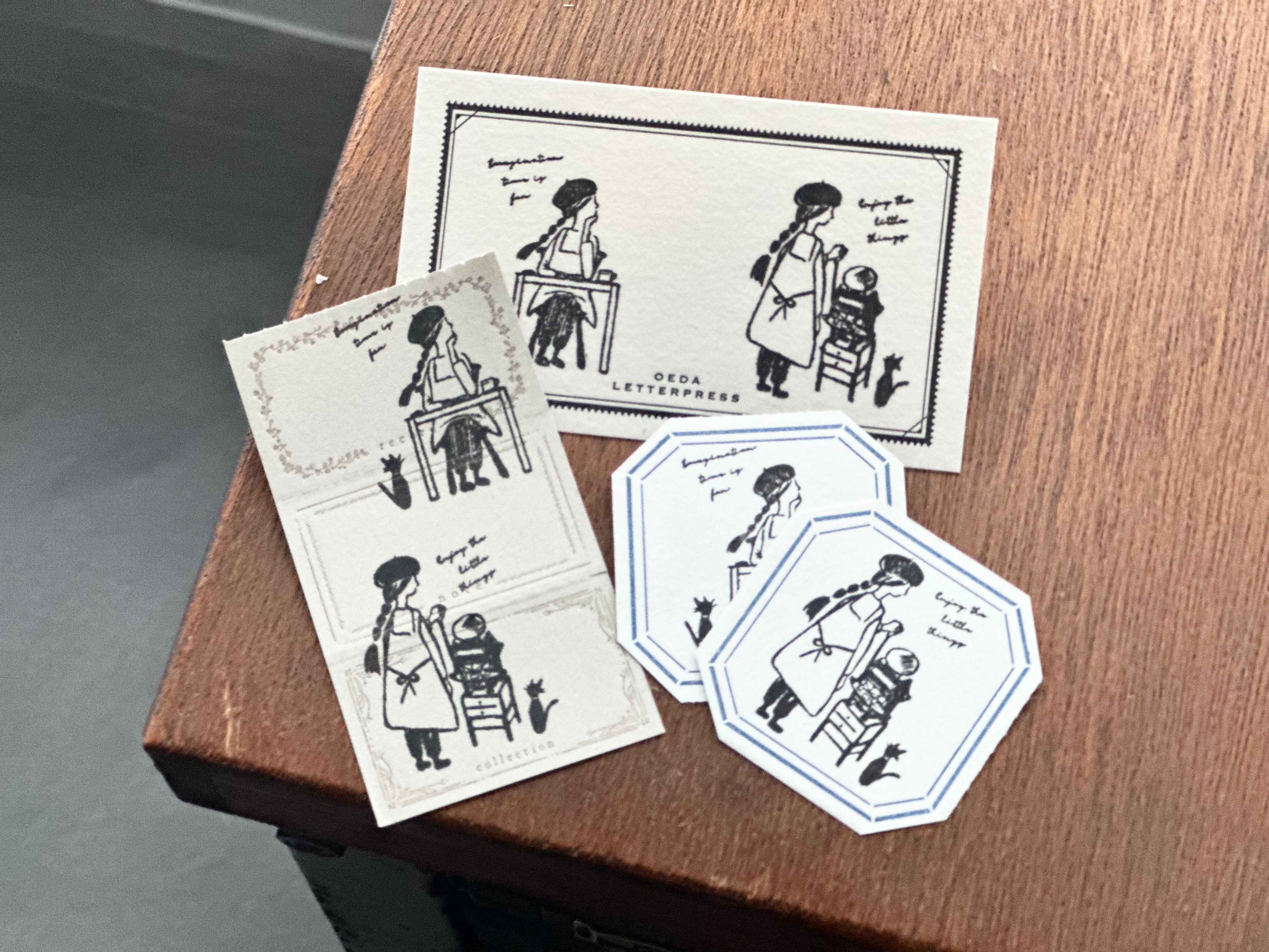 Stamp letterpress girl 【 テキンのお仕事/空想の時間 】