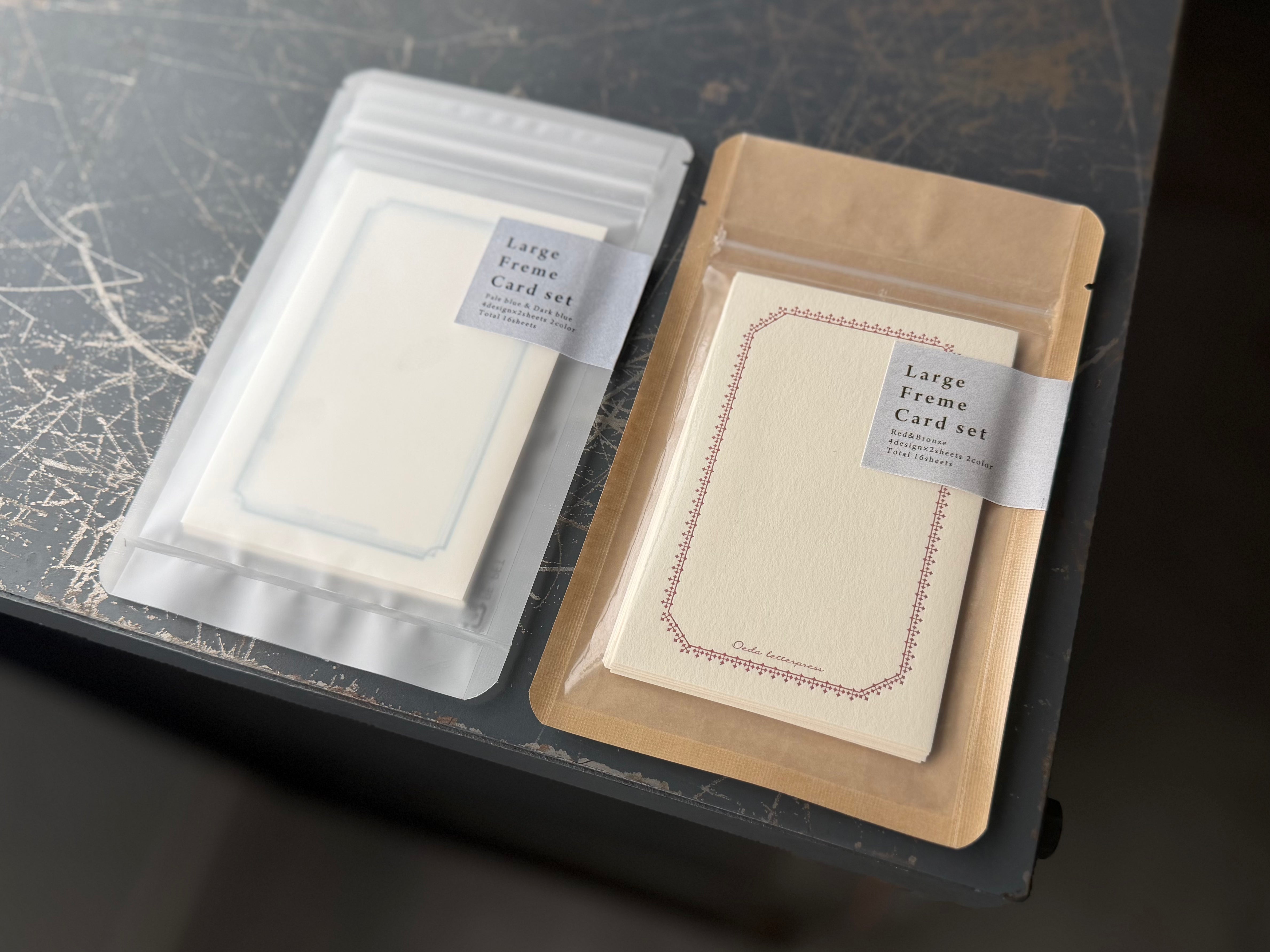Large frame card set 【Pale blue&Dark blue / Red&Bronze 】