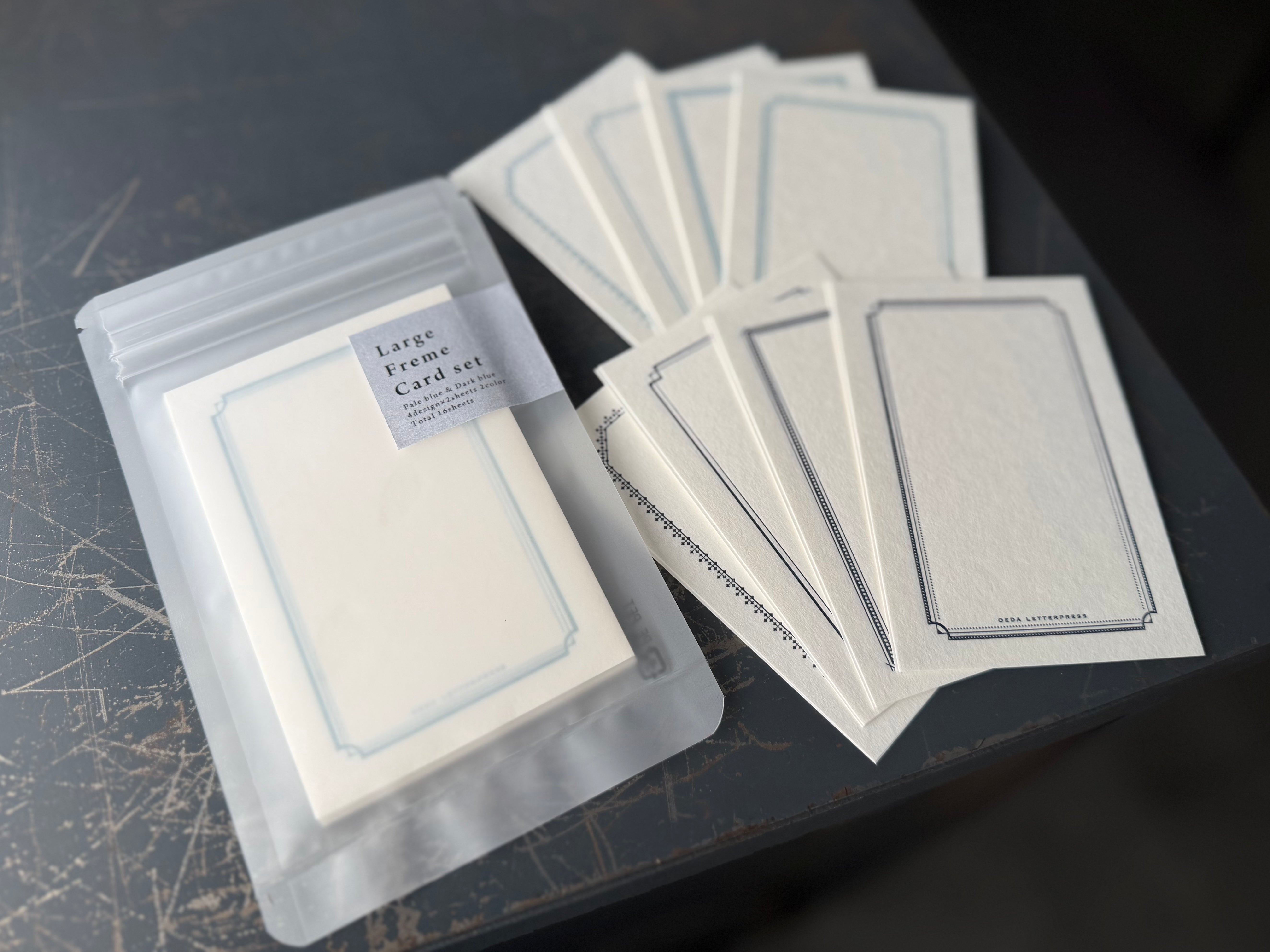 Large frame card set 【Pale blue&Dark blue / Red&Bronze 】