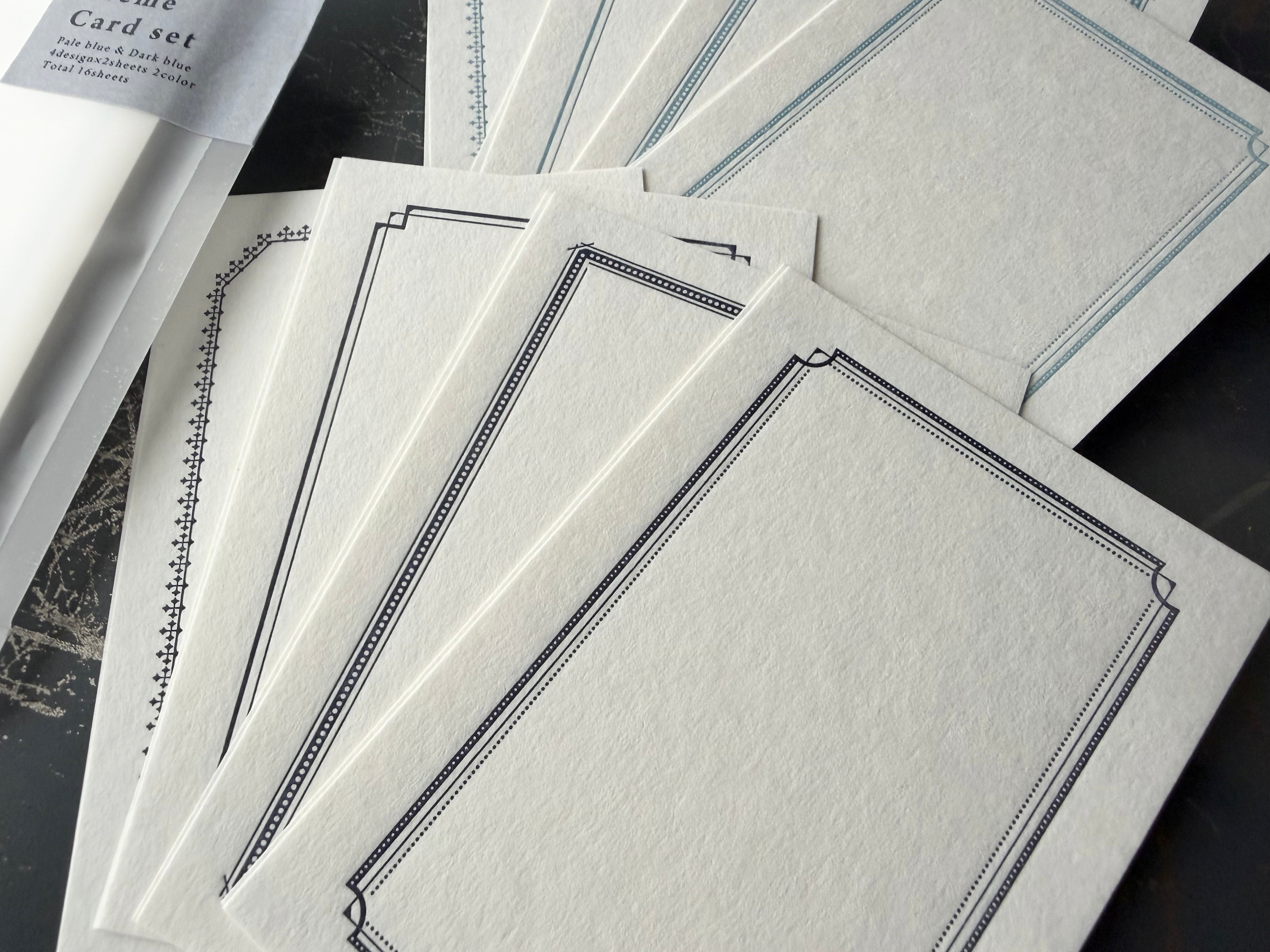 Large frame card set 【Pale blue&Dark blue / Red&Bronze 】