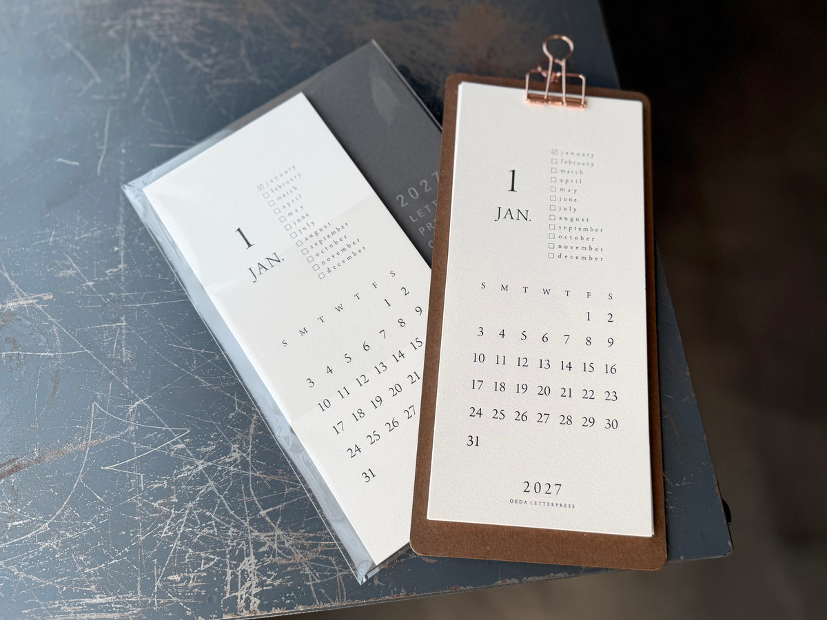 LETTERPRESS CALENDAR 2027