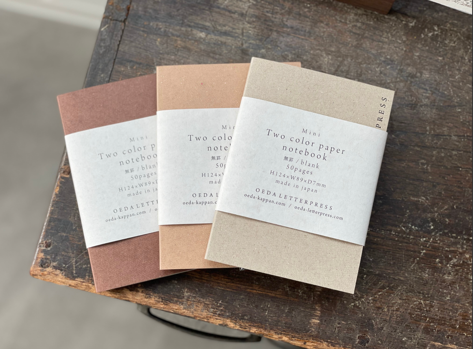 Mini Two color paper notebook(brown·craft·beige)