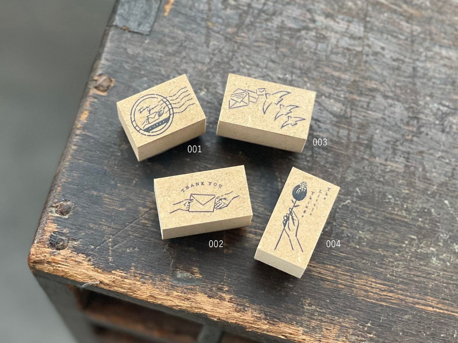 OEDA LETTERPRESS Original Rubber Stamp 001-004