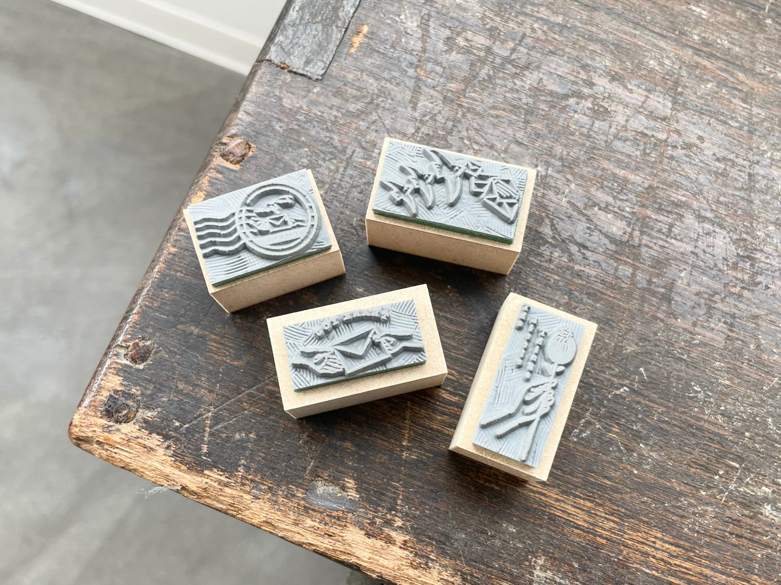 OEDA LETTERPRESS Original Rubber Stamp 001-004