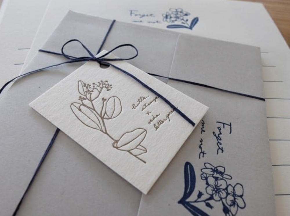 OEDA LETTERPRESS Letter Set - Forget Me Not