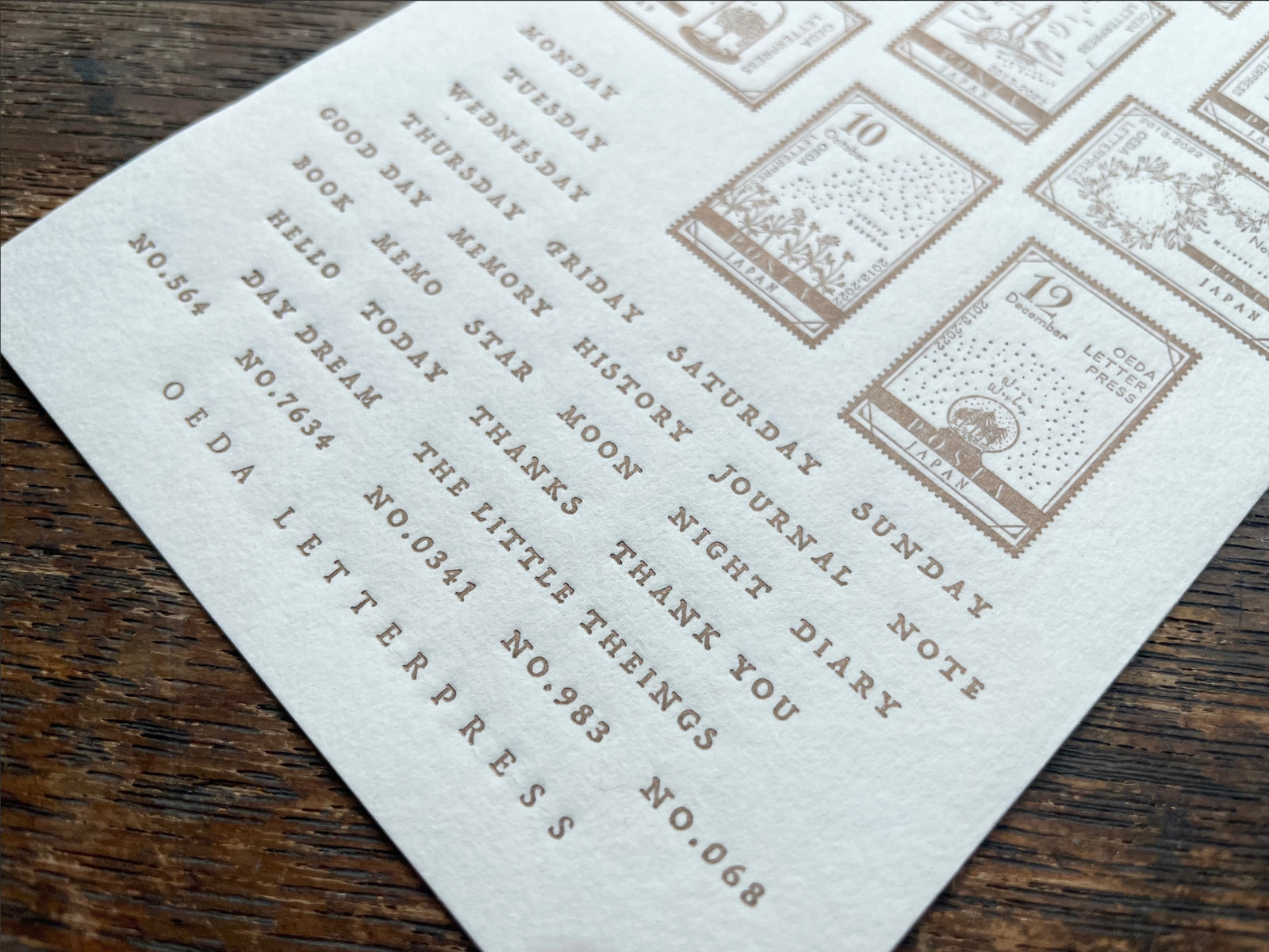 OEDA LETTERPRESS Sticker Sheet - Stamp Bronze