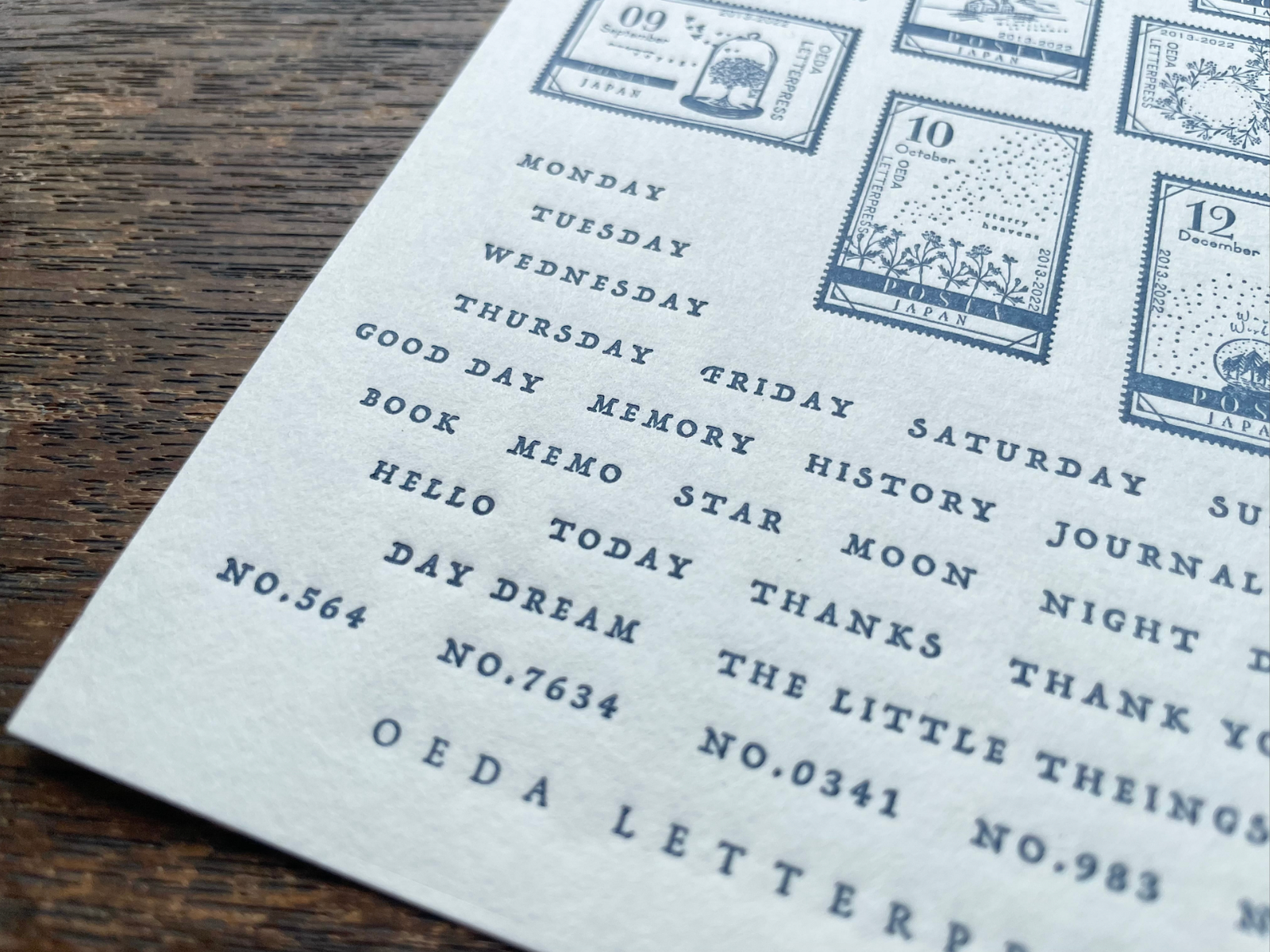 OEDA LETTERPRESS Sticker Sheet - Stamp Dark Blue