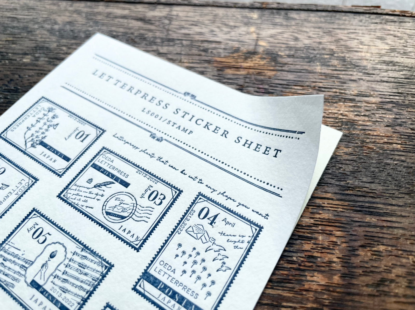 OEDA LETTERPRESS Sticker Sheet - Stamp Dark Blue