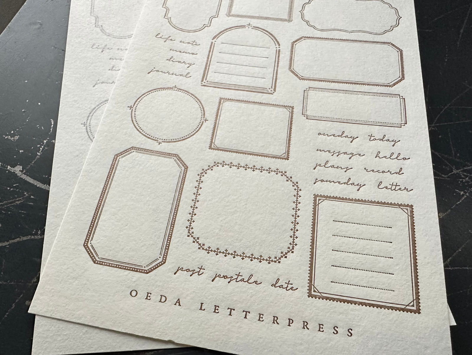 OEDA LETTERPRESS Sticker Sheet - Frame