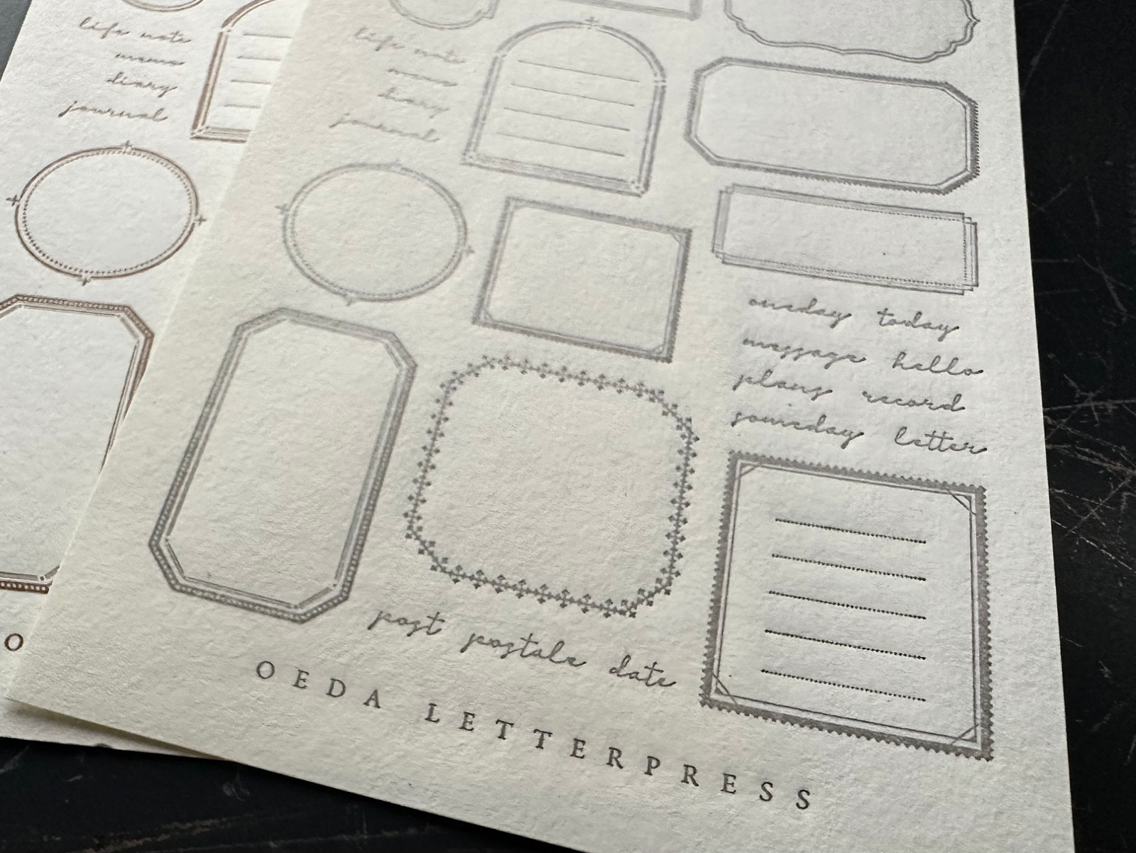 OEDA LETTERPRESS Sticker Sheet - Frame