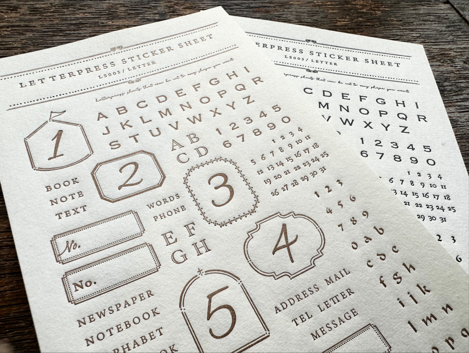 OEDA LETTERPRESS Sticker Sheet - Letter