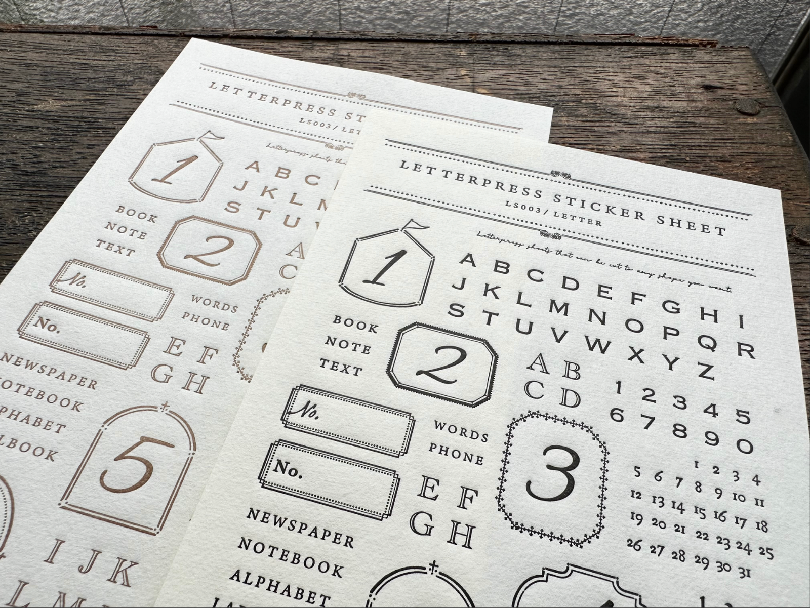 OEDA LETTERPRESS Sticker Sheet - Letter