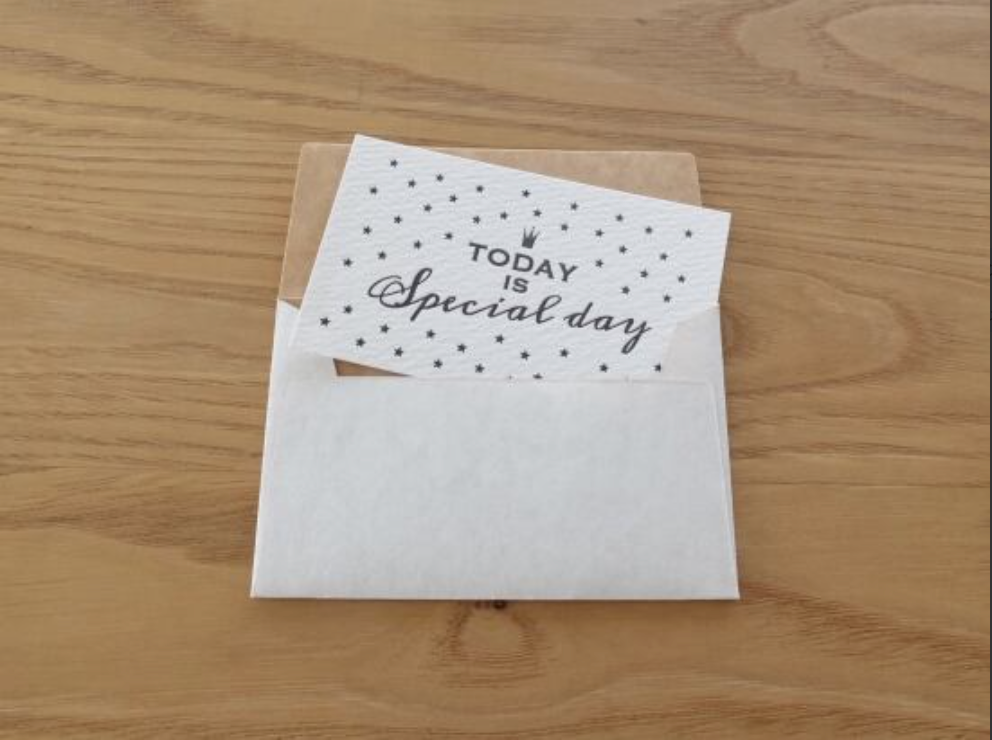 [Letterpress printing] Small card and envelope (TODAY is Special day)