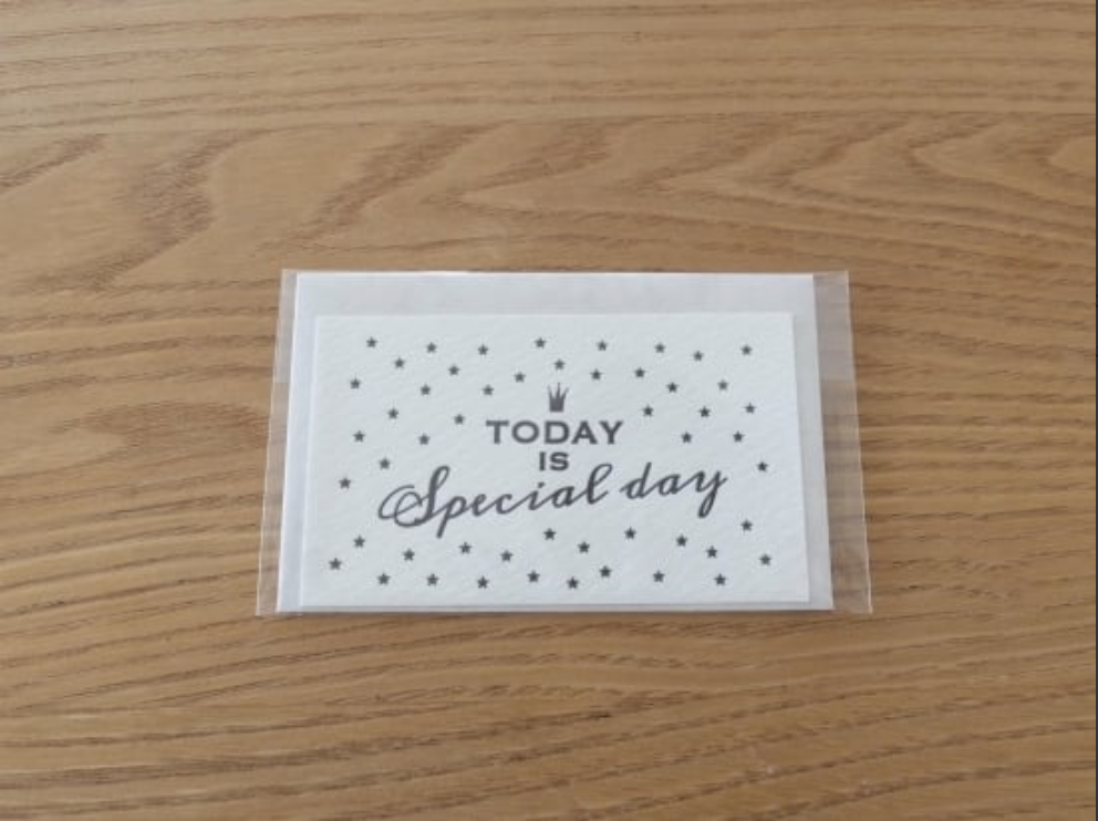 【活版印刷】小さなカードと封筒（TODAY is Special day)