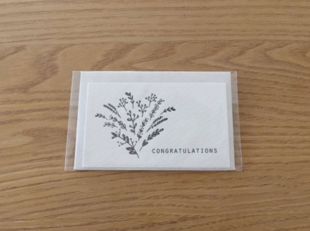 [Letterpress printing] Small cards and envelopes (CONGRATULATIONS.bouque)