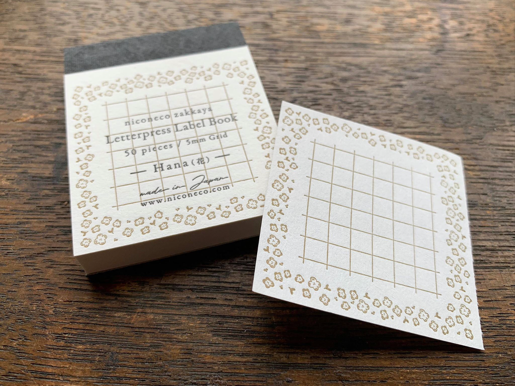 [Letterpress printing] Label book (Hana flower) niconeco collaboration